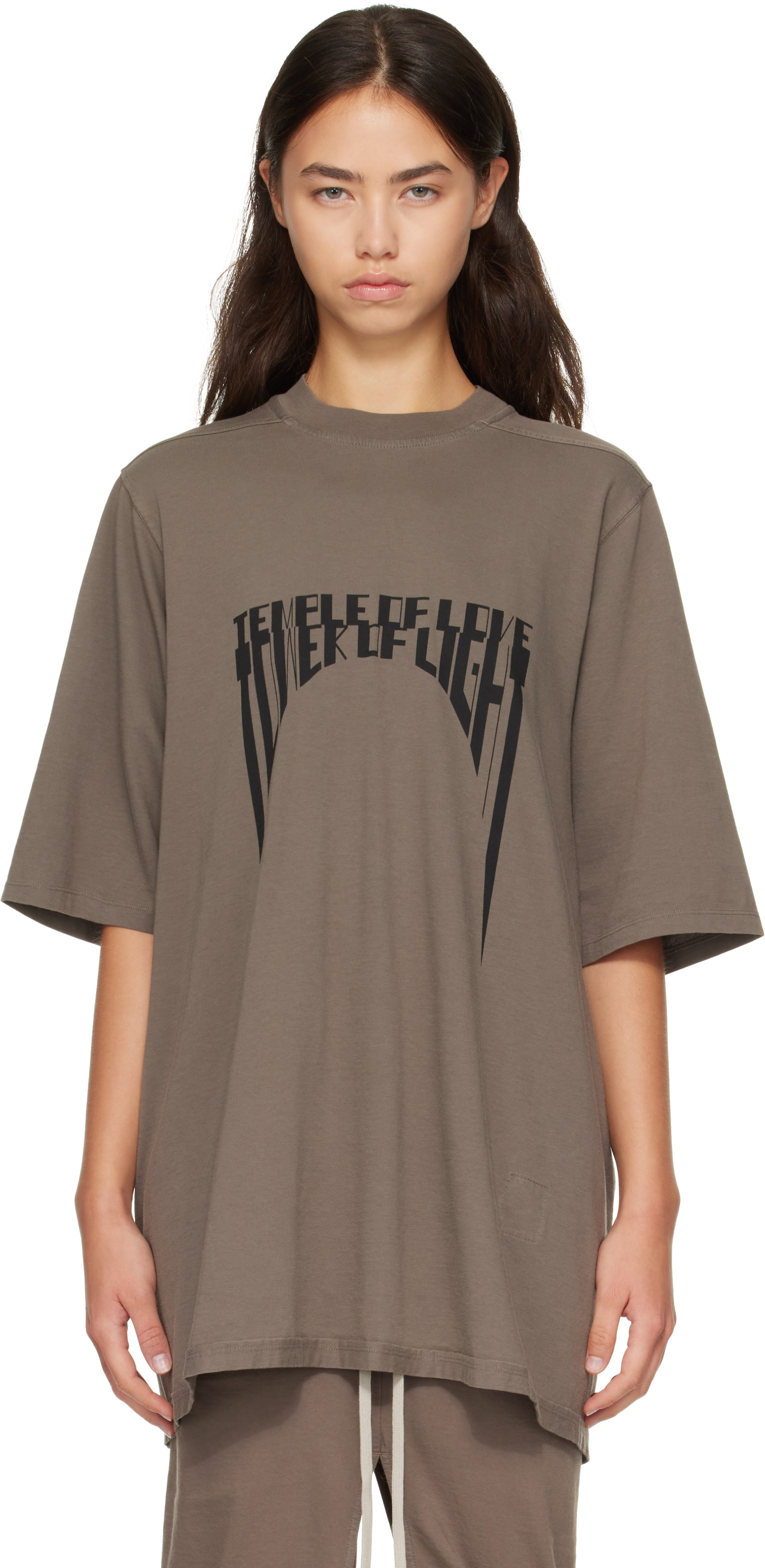 Rick Owens DRKSHDW: Gray Tower Jumbo S/S T-shirt | SSENSE