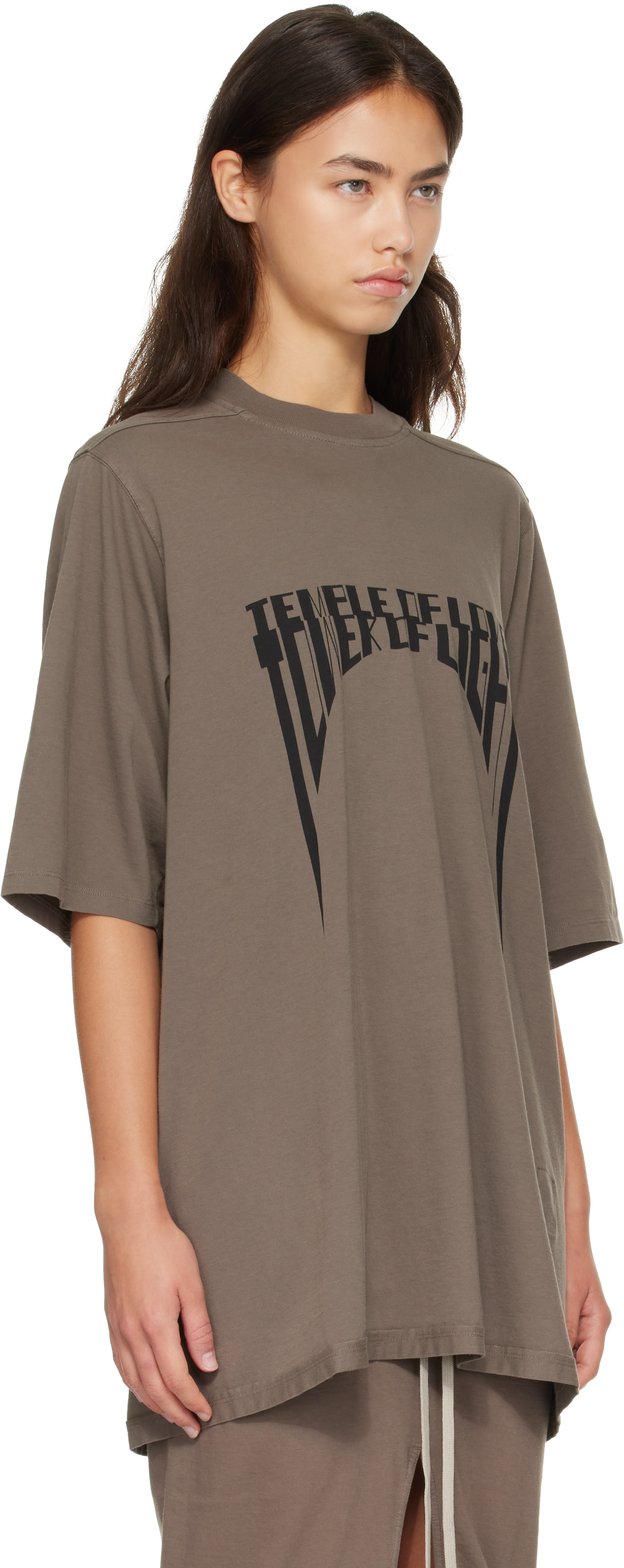 Rick Owens DRKSHDW: Gray Tower Jumbo S/S T-shirt | SSENSE