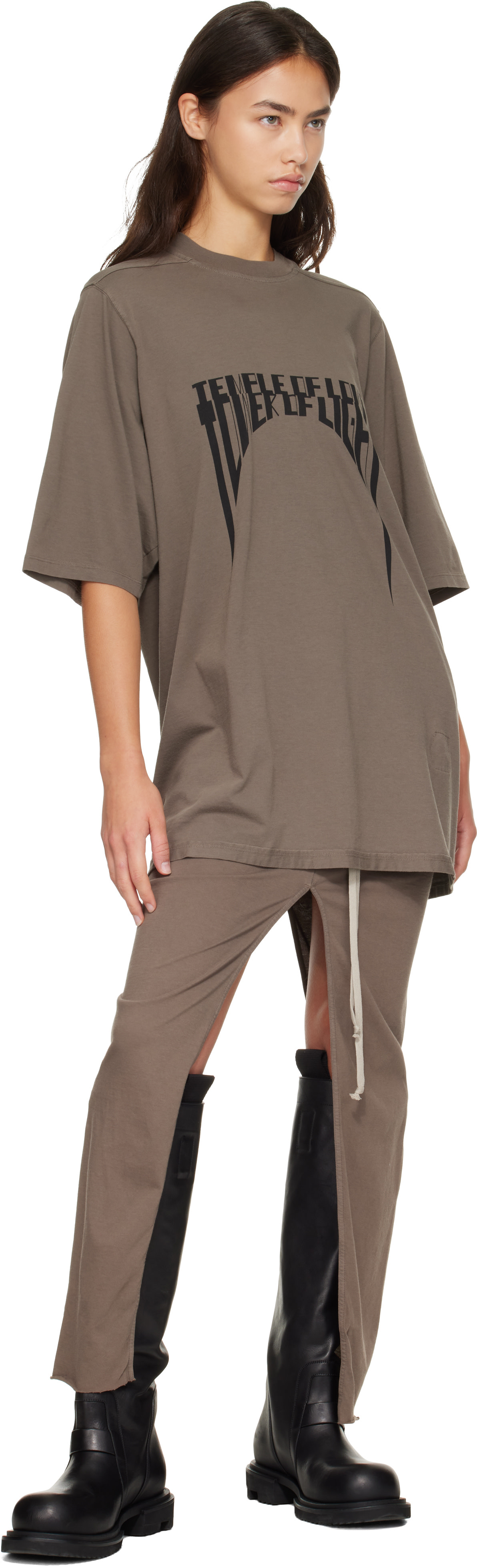Rick Owens DRKSHDW: Gray Tower Jumbo S/S T-shirt | SSENSE