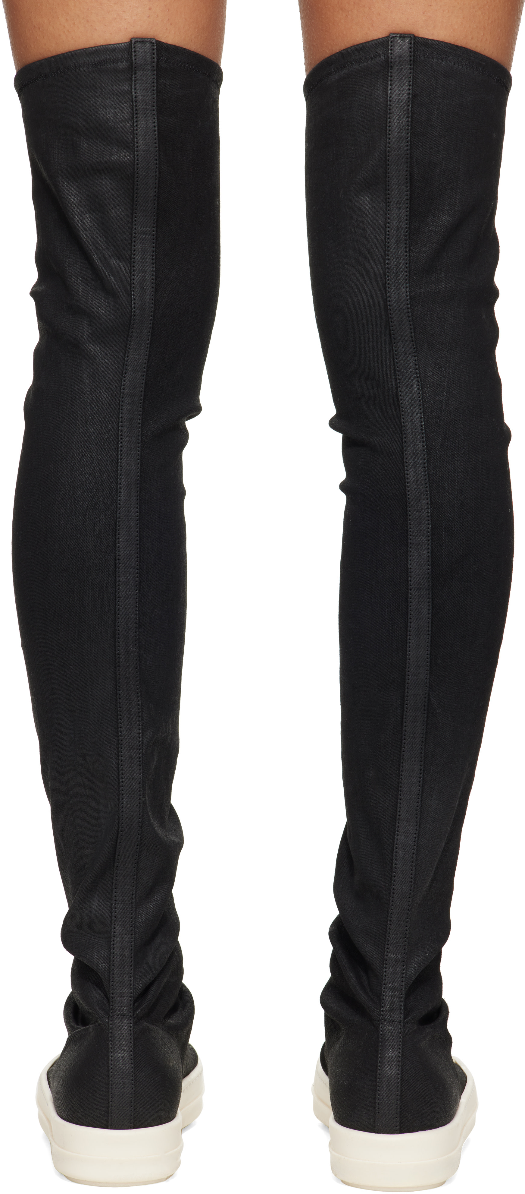 リックオウエンス サイハイブーツ 黒 Rick Owens DRKSHDW: ブラック Tower High Sock Sneaks サイハイブーツ