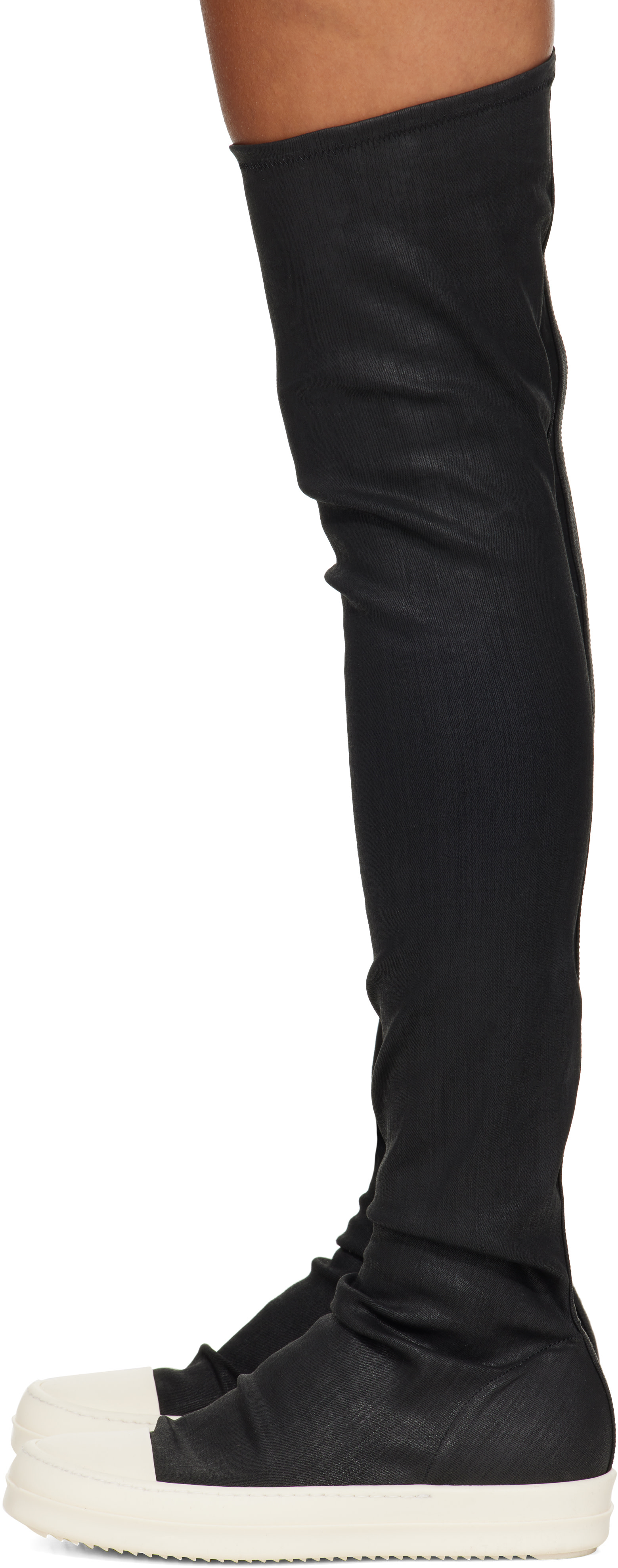 Rick Owens DRKSHDW: Black Tower High Sock Sneaks Tall Boots | SSENSE