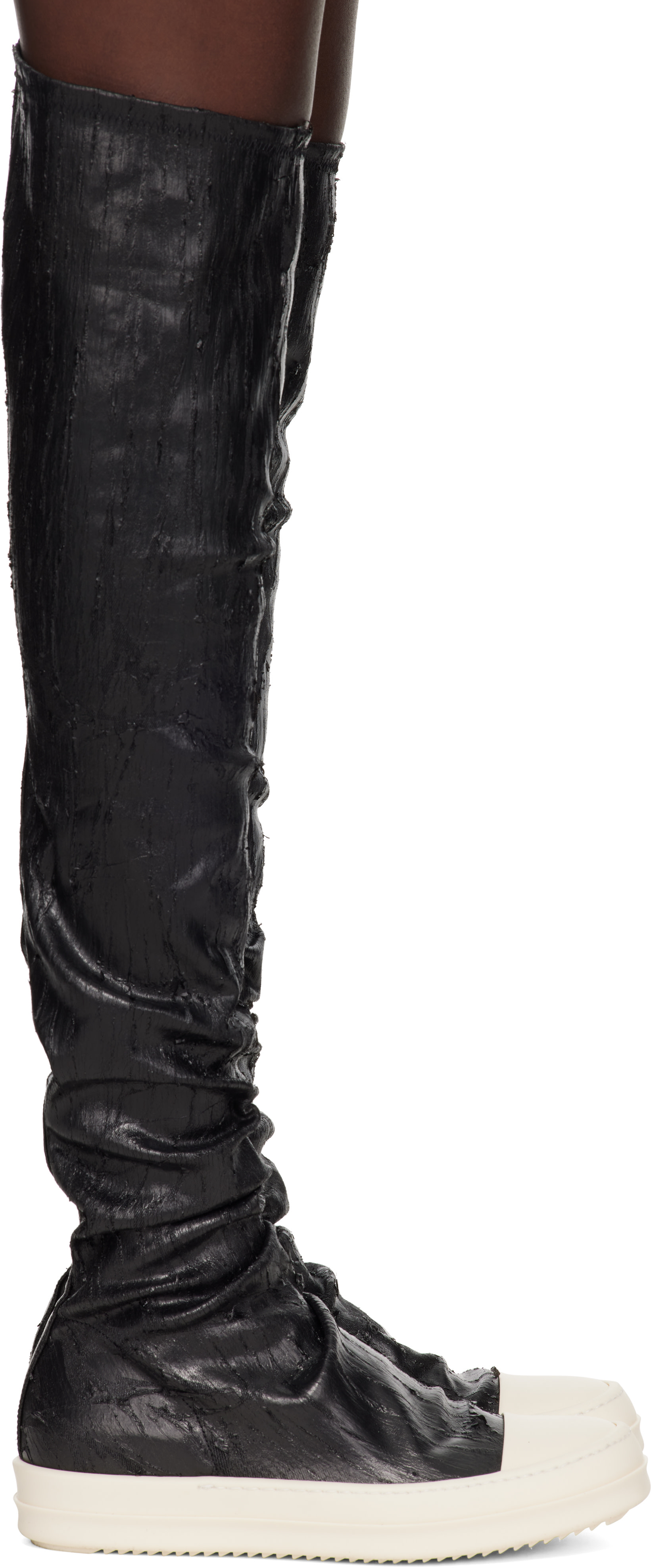 Rick Owens DRKSHDW: ブラック Tower High Sock Sneaks サイハイブーツ
