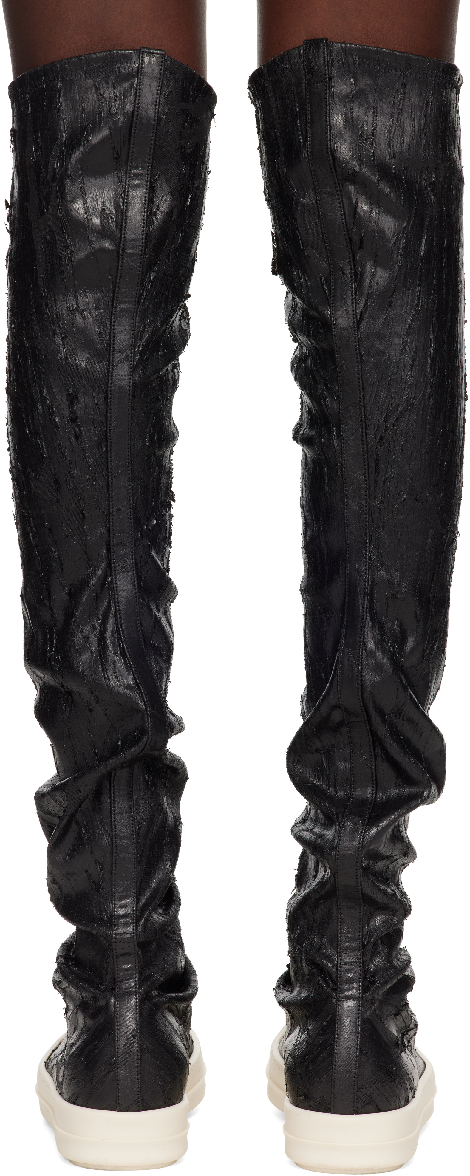 Rick Owens DRKSHDW: ブラック Tower High Sock Sneaks サイハイブーツ