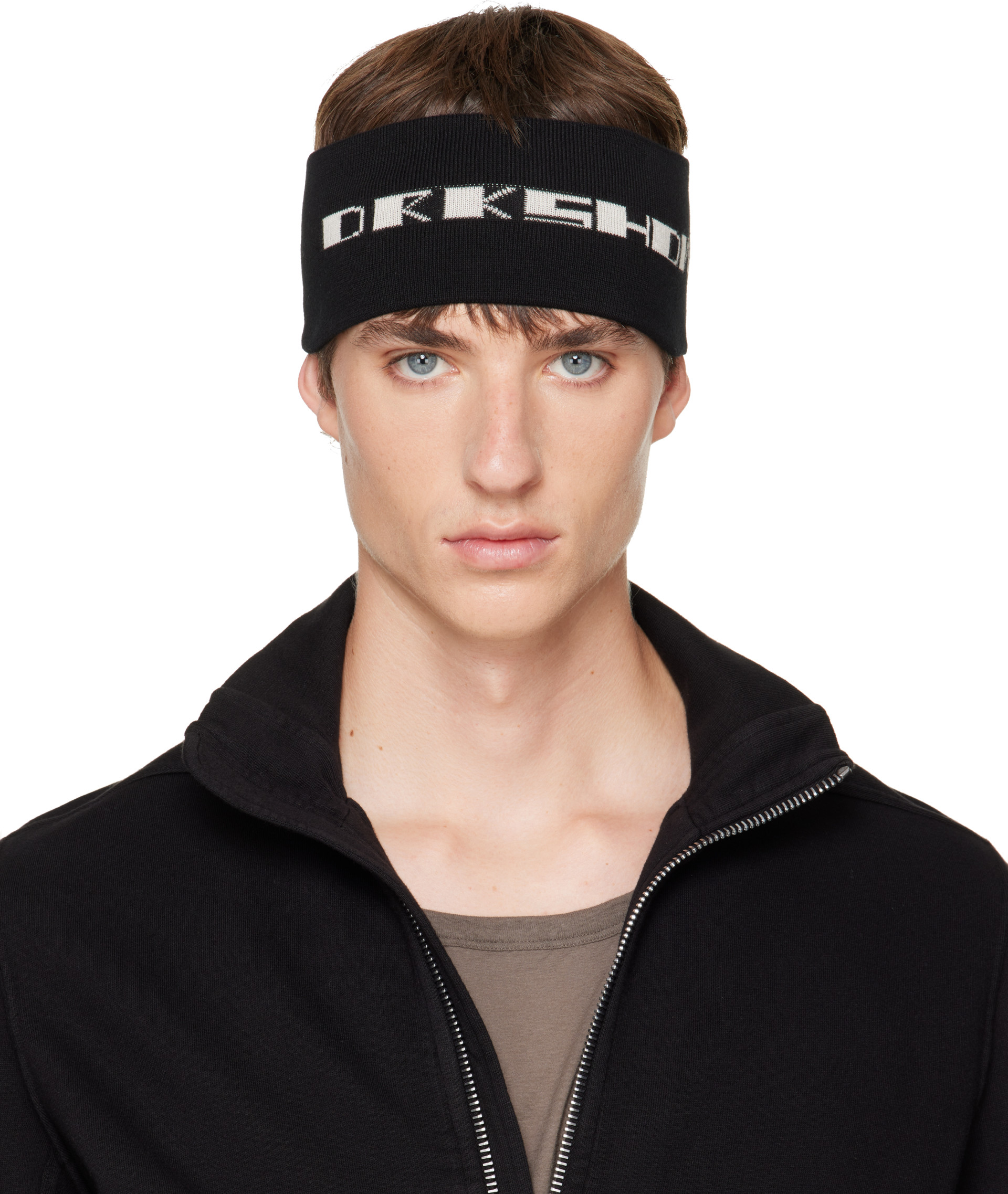 Rick Owens DRKSHDW: ブラック Tower ニット ヘアバンド | SSENSE 日本