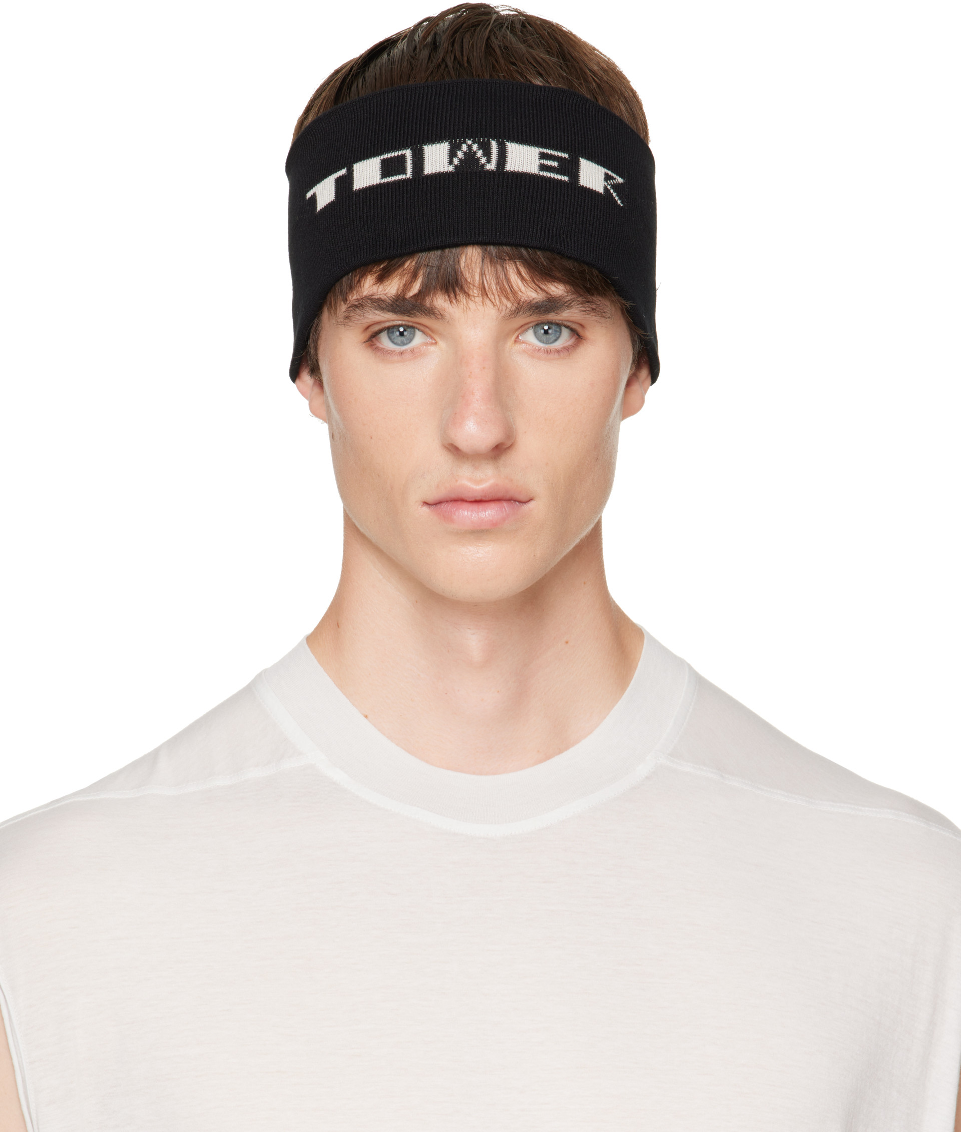 RICK OWENS DRKSHDW ヘッドバンド Rick Owens DRKSHDW: ブラック Tower ニット ヘアバンド | SSENSE 日本