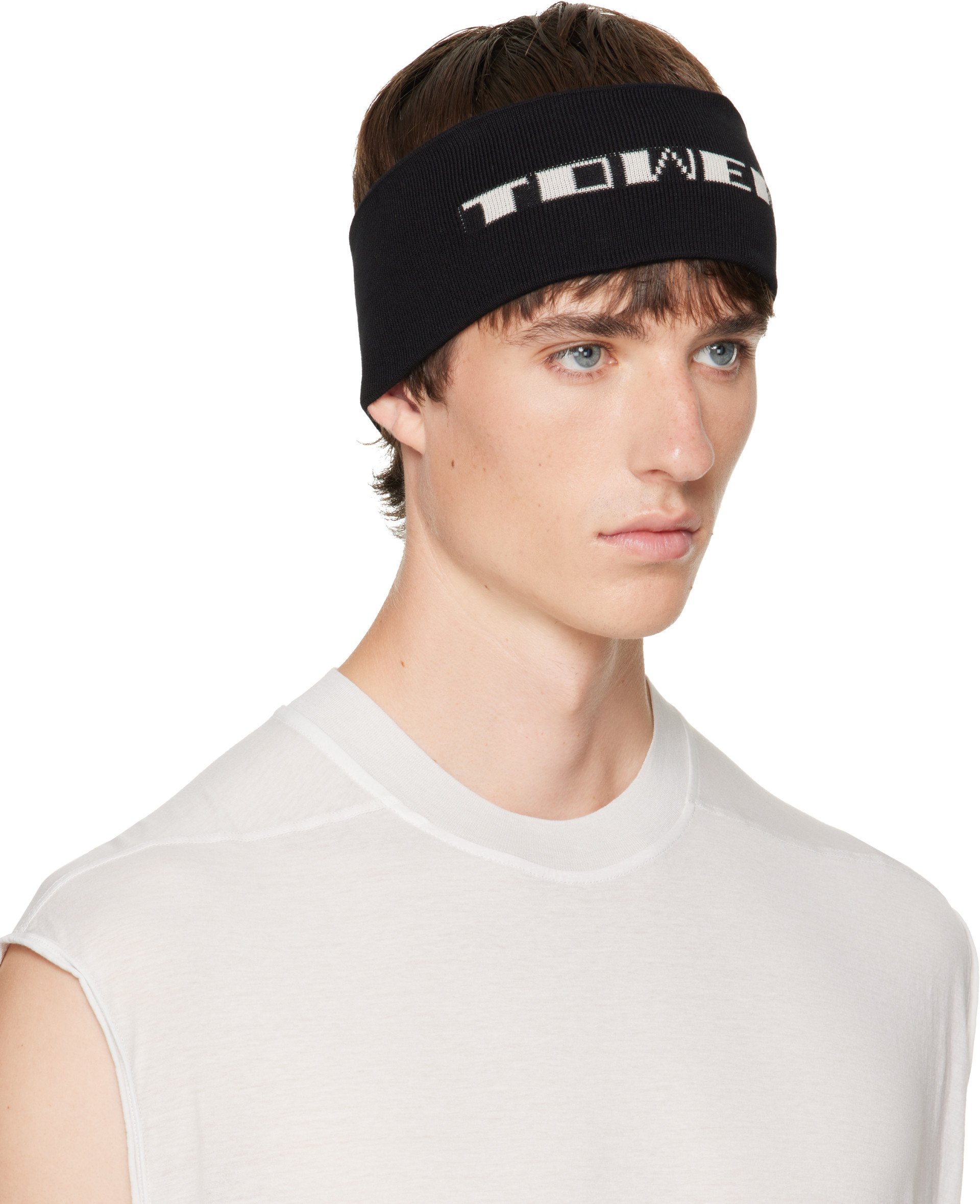 Rick Owens DRKSHDW: ブラック Tower ニット ヘアバンド | SSENSE 日本