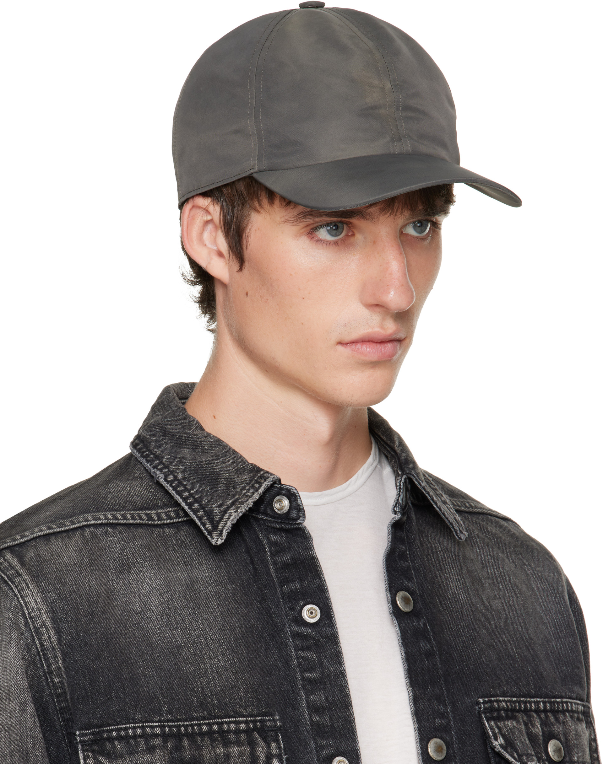 Rick Owens DRKSHDW - グレー Tower Washed Bomber ベースボールキャップ