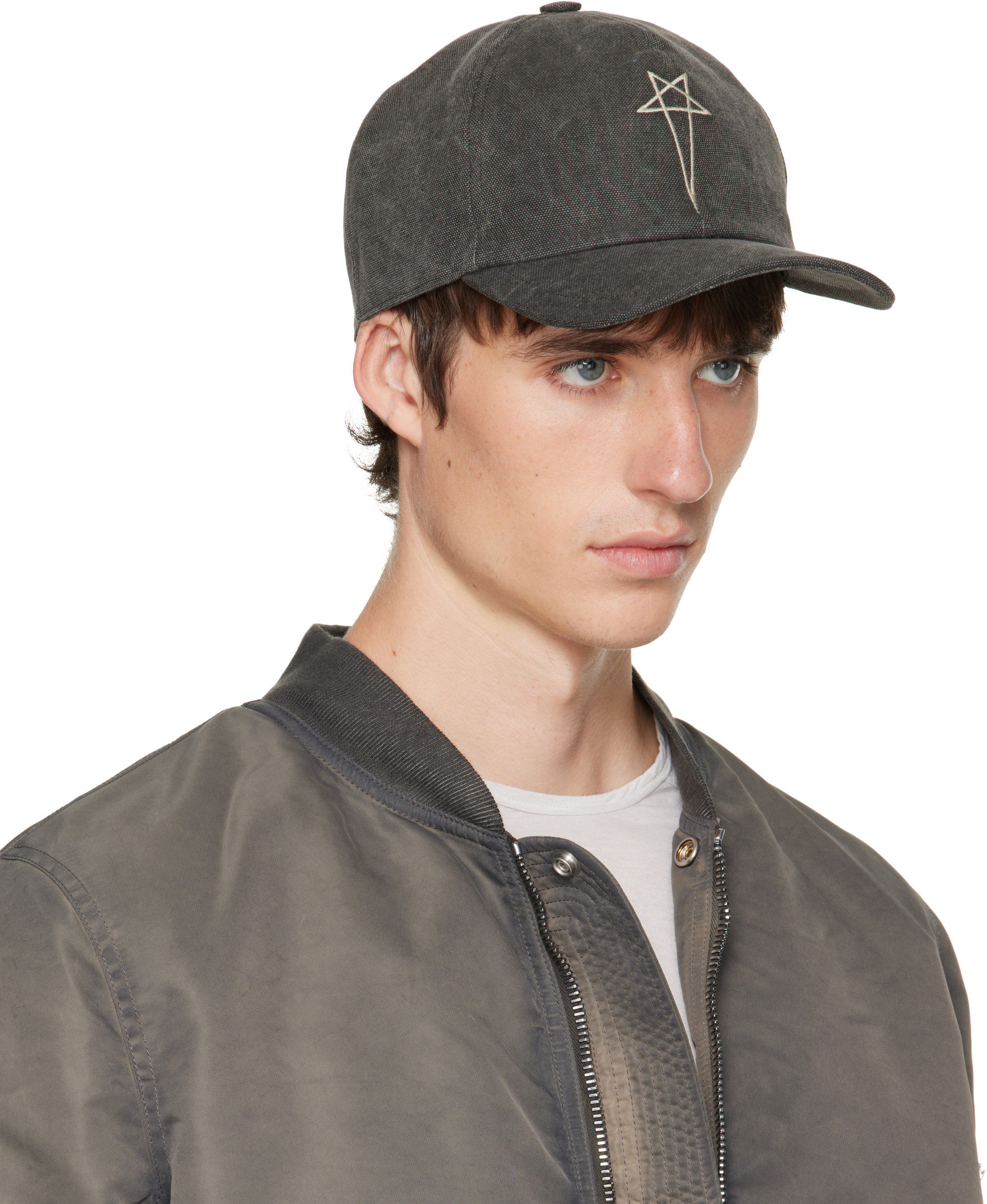 Rick Owens DRKSHDW: グレー Tower Pentagram Embroidery ベースボール