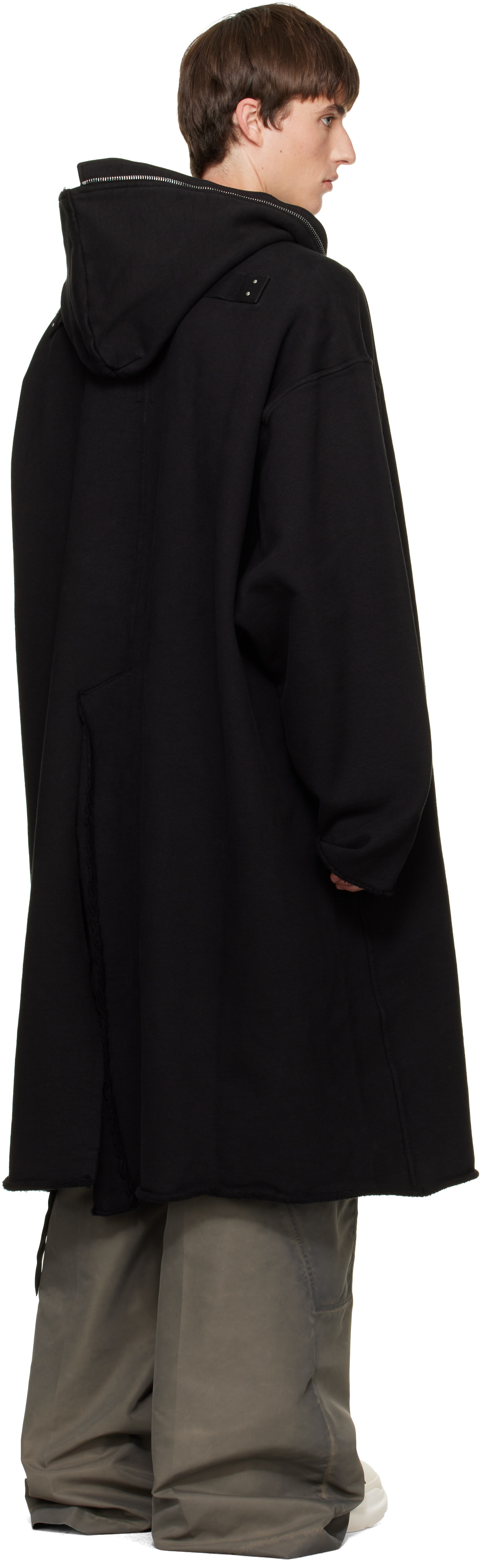 Rick Owens DRKSHDW: ブラック Tower Wide マックコート | SSENSE 日本