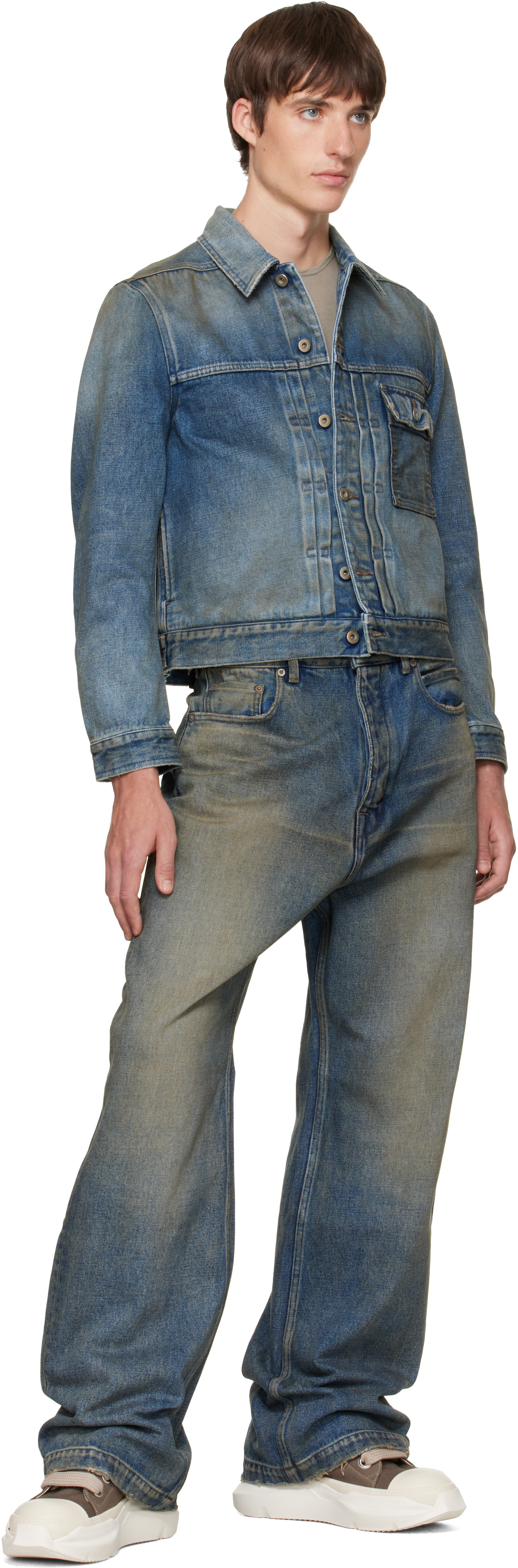 Rick Owens DRKSHDW: ブルー Tower Stargroves デニムジャケット