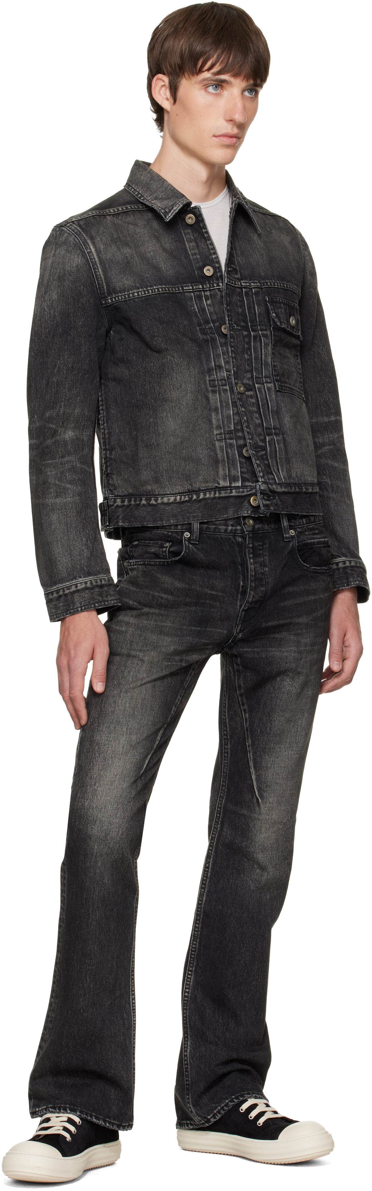 Rick Owens DRKSHDW: ブラック Tower Stargroves デニムジャケット
