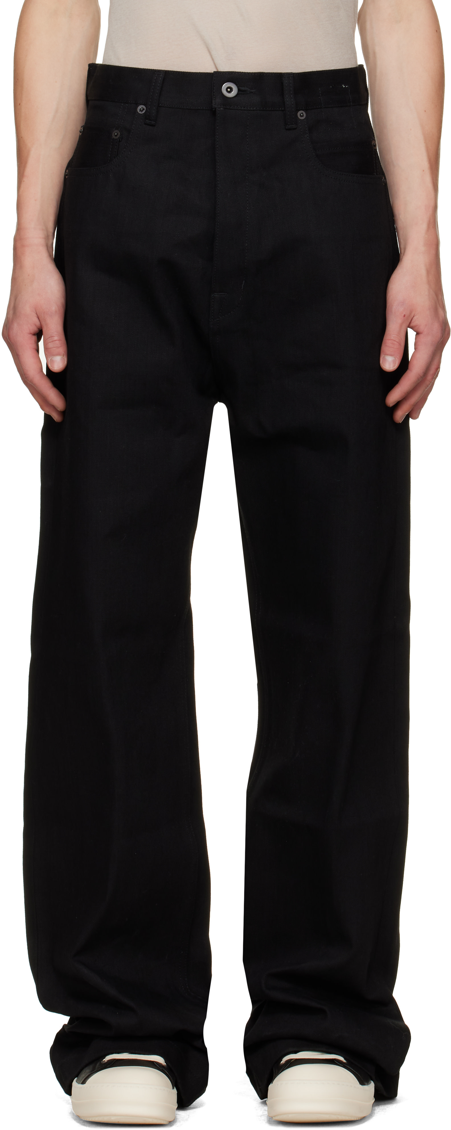 Rick Owens Drkshdw - 블랙 타워 스트로브 데님 진