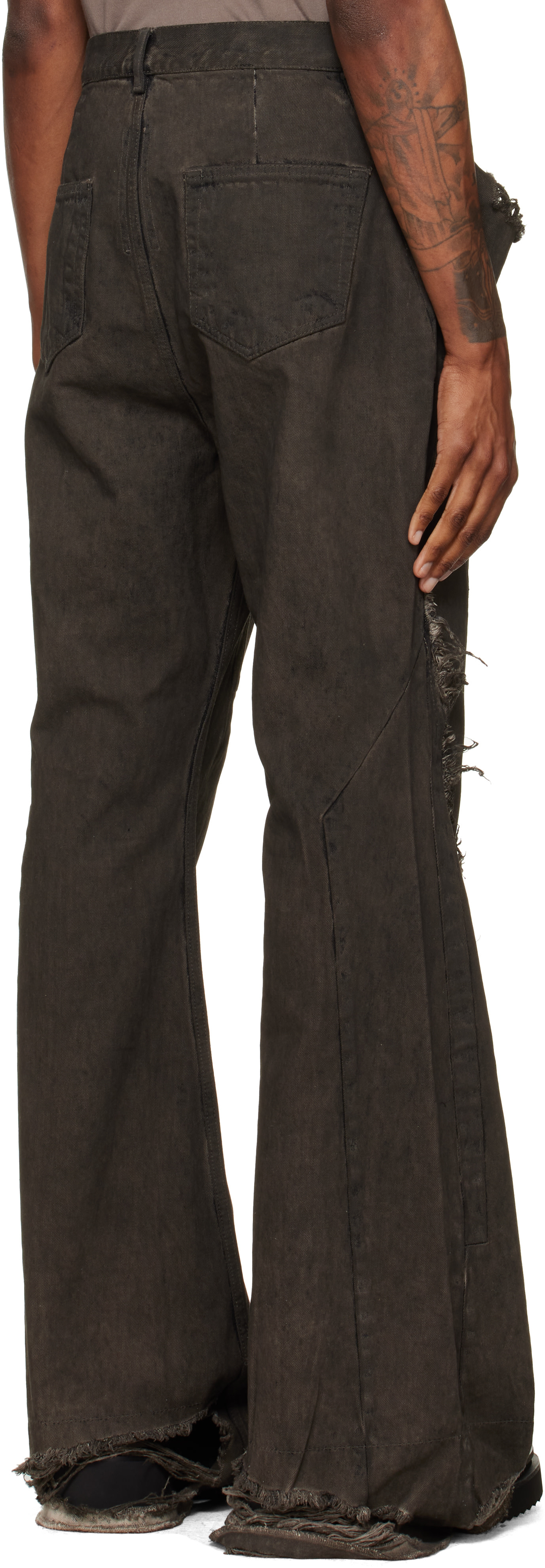 Rick Owens DRKSHDW: グレー Tower Slivered ブーツカット ジーンズ