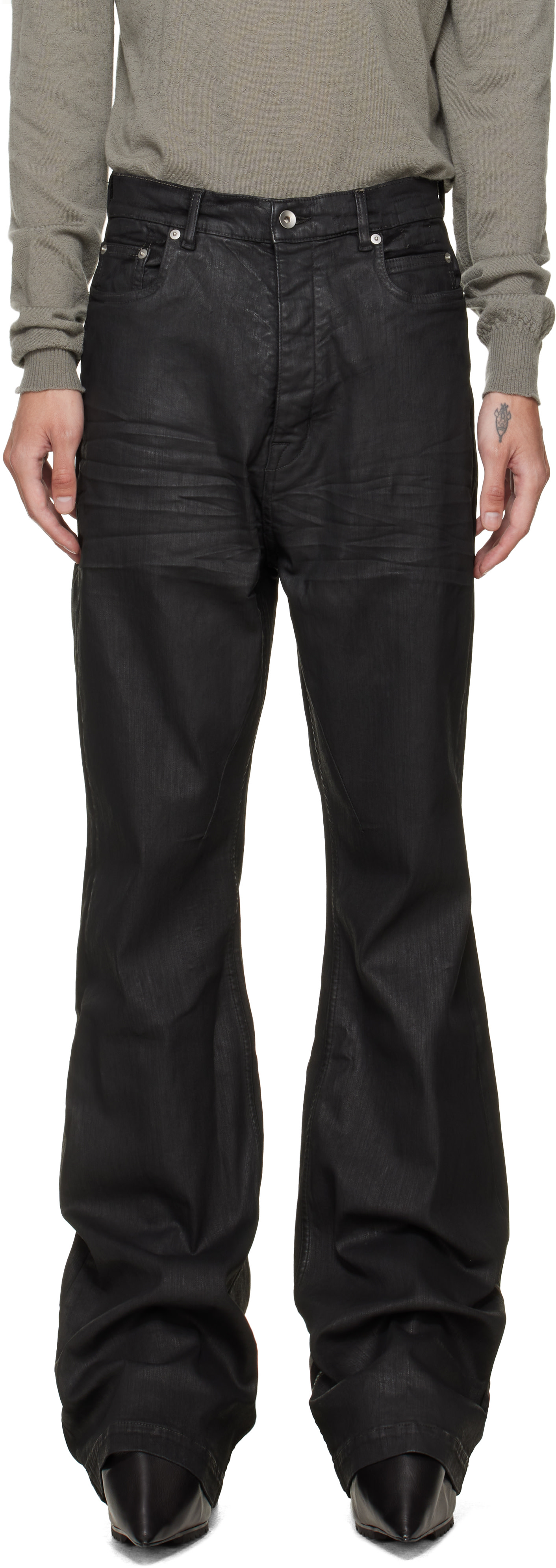Rick Owens DRKSHDW: ブラック Tower Bolan ブーツカット ジーンズ