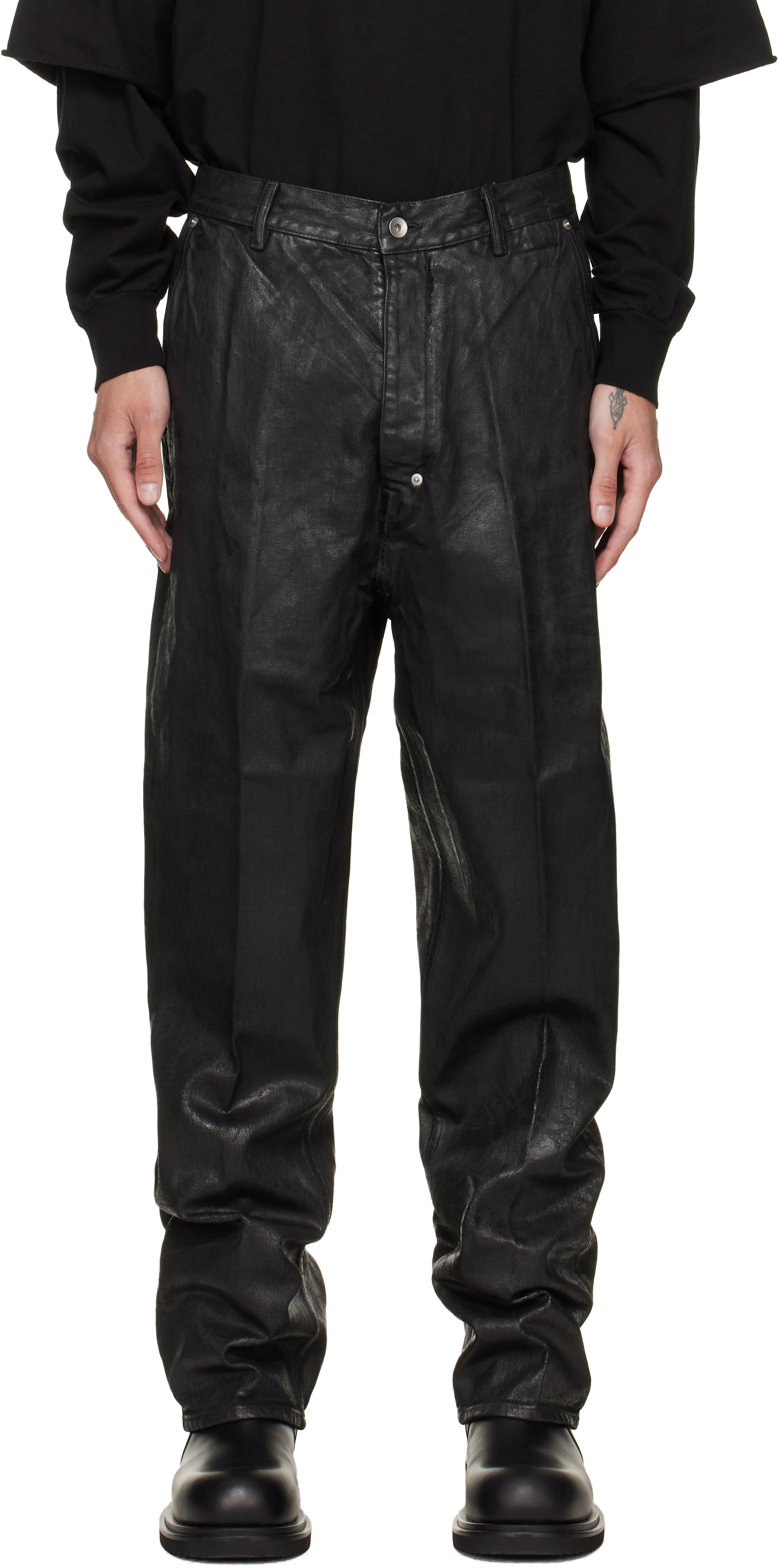 ジェロムです。 Rick Owens DRKSHDW: ブラック Tower Joris ジーンズ | SSENSE 日本
