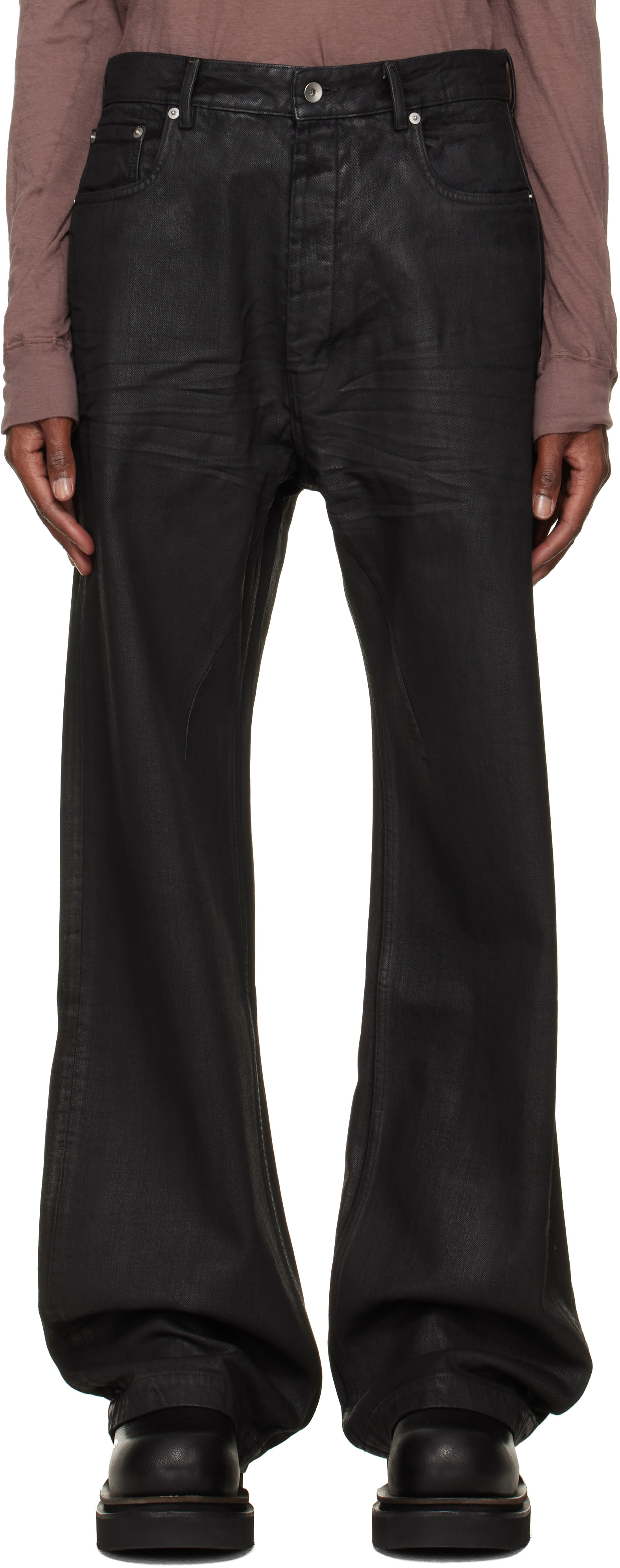 DRKSHDW GETH JEANS 30インチ Rick Owens DRKSHDW: Black Tower Geth Jeans | SSENSE