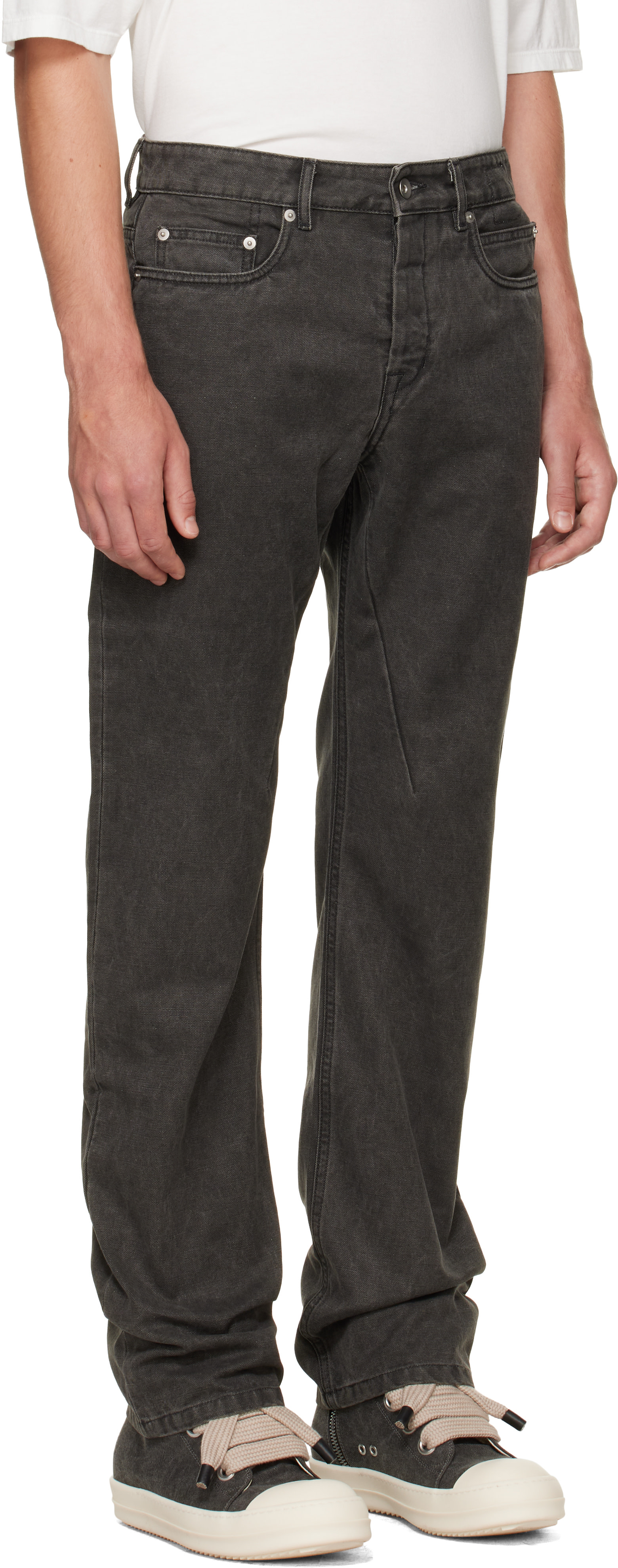 Rick Owens DRKSHDW: Gray Tower Fog Cut Jeans | SSENSE