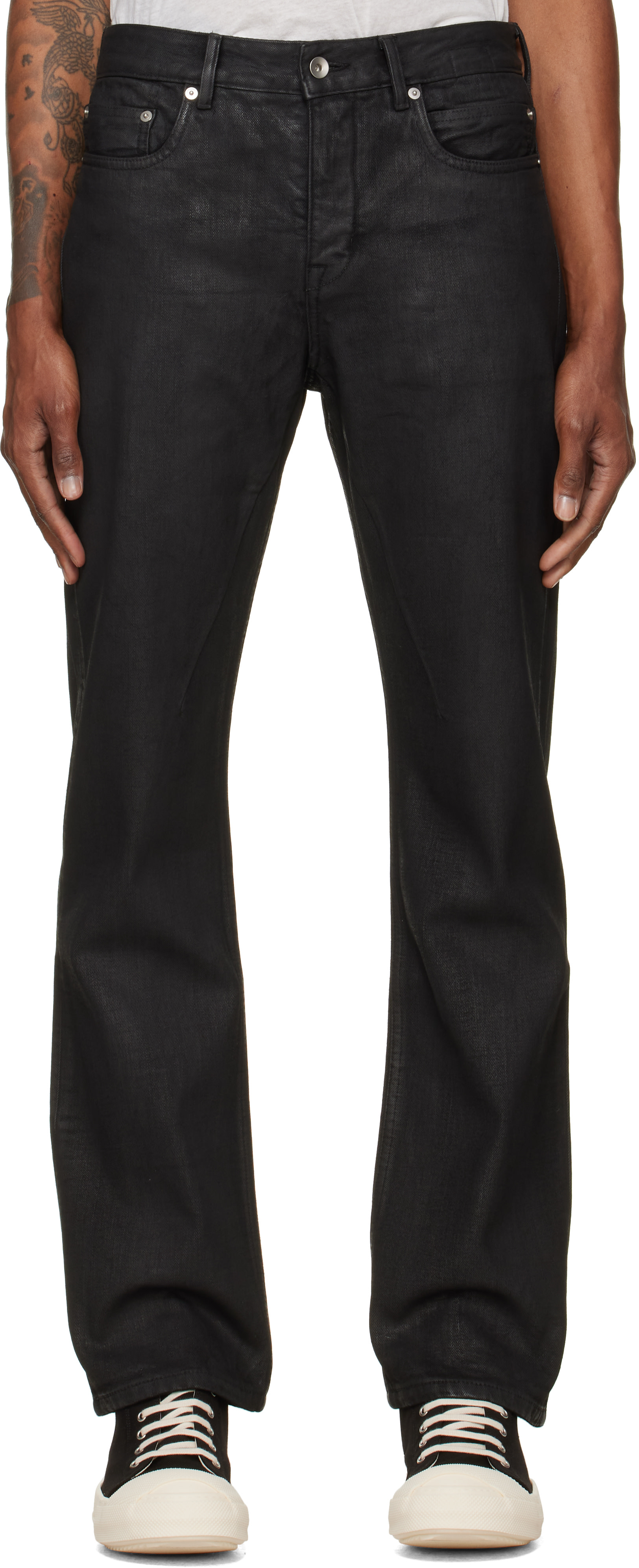 Rick Owens DRKSHDW: ブラック Tower Fog Cut ジーンズ | SSENSE 日本
