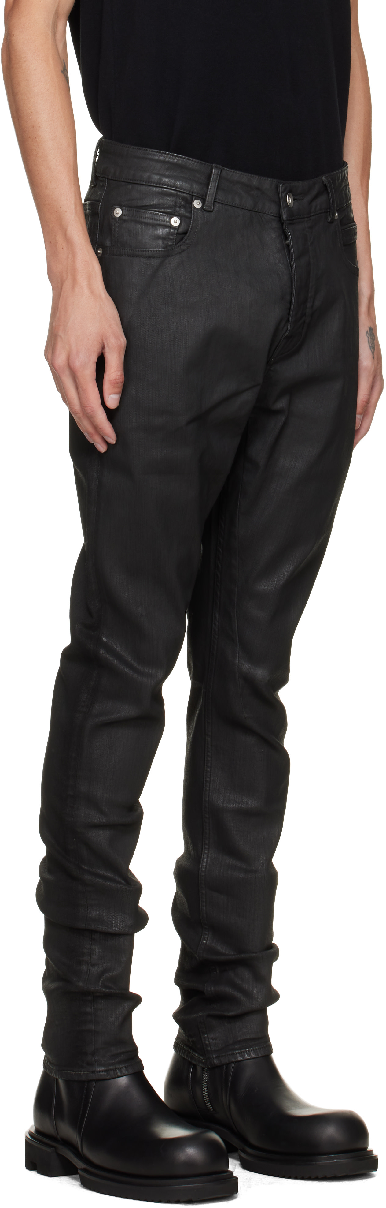 パンツ 18AW Rickowens DRKSHDW DETROITCUT W30 Rick Owens DRKSHDW: Black Tower Detroit Cut Jeans | SSENSE