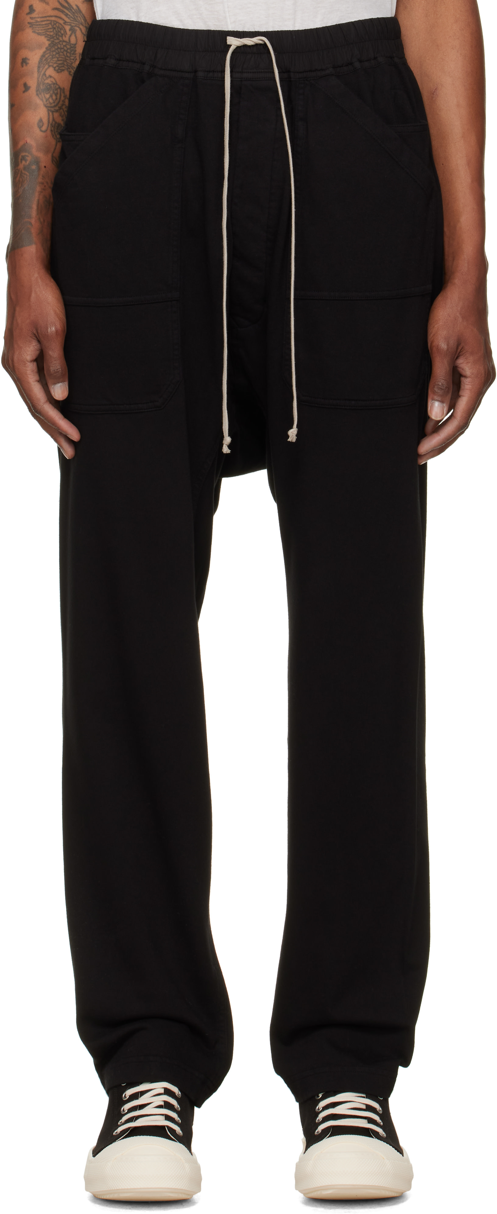 Rick Owens DRKSHDW - ブラック Tower Classic ドローストリング カーゴパンツ