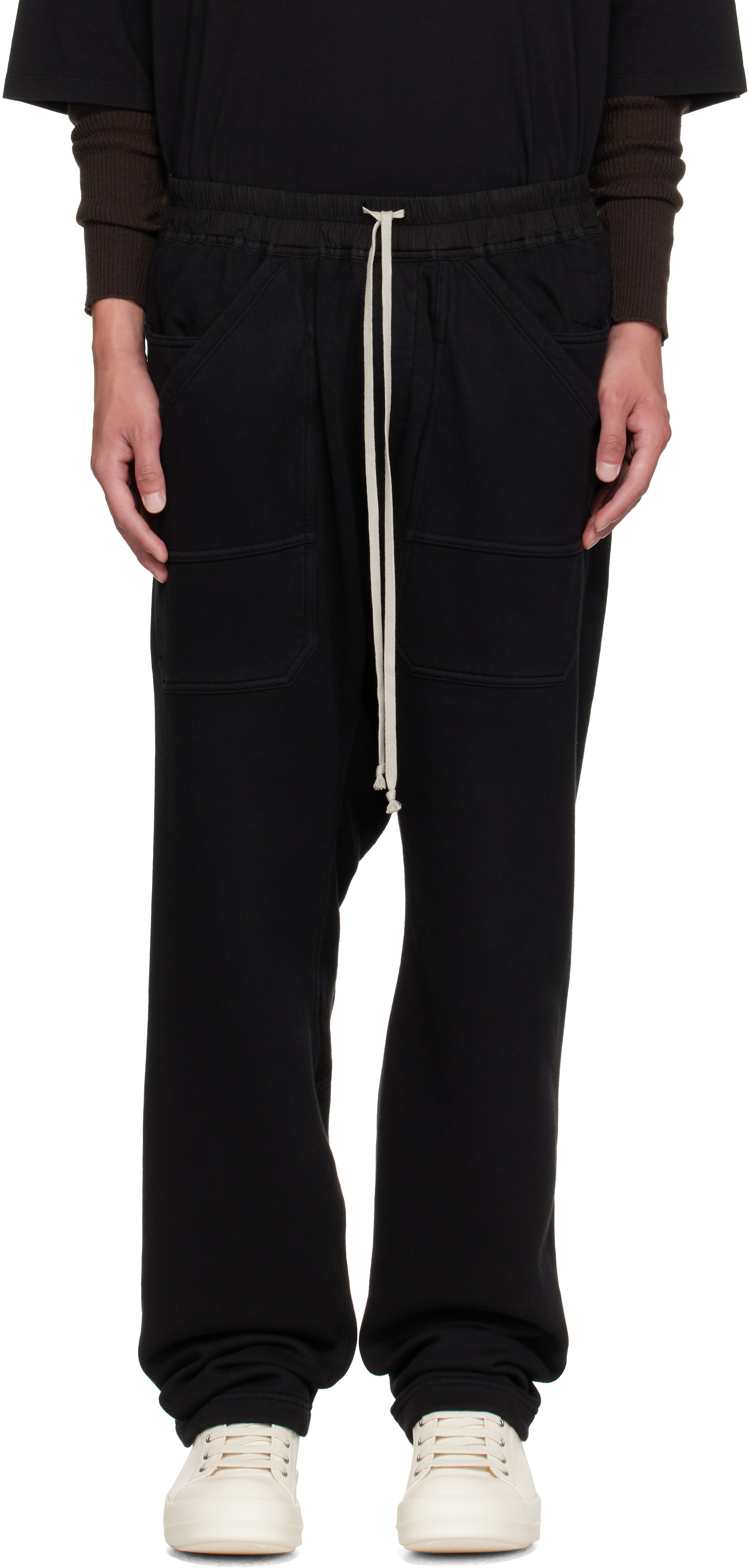 Rick Owens DRKSHDW: ブラック Tower Classic ドローストリング カーゴ