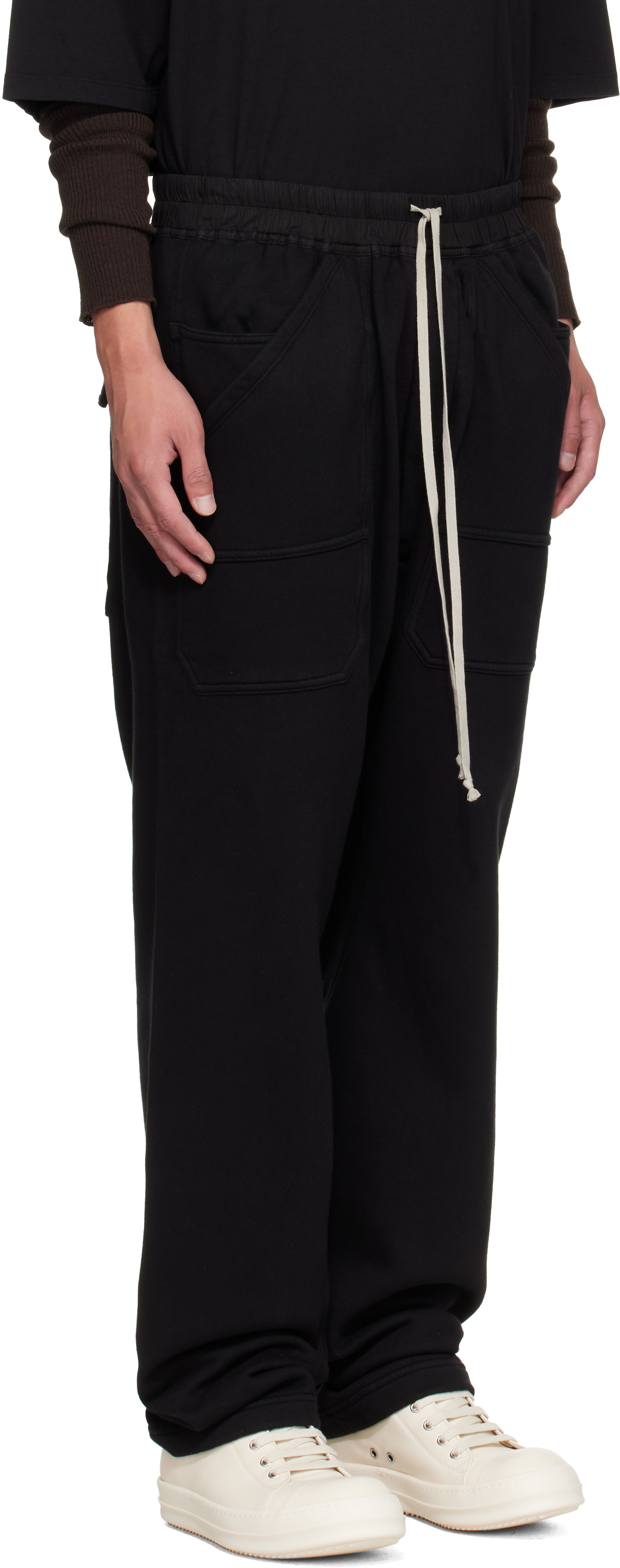 Rick Owens DRKSHDW: ブラック Tower Classic ドローストリング カーゴ