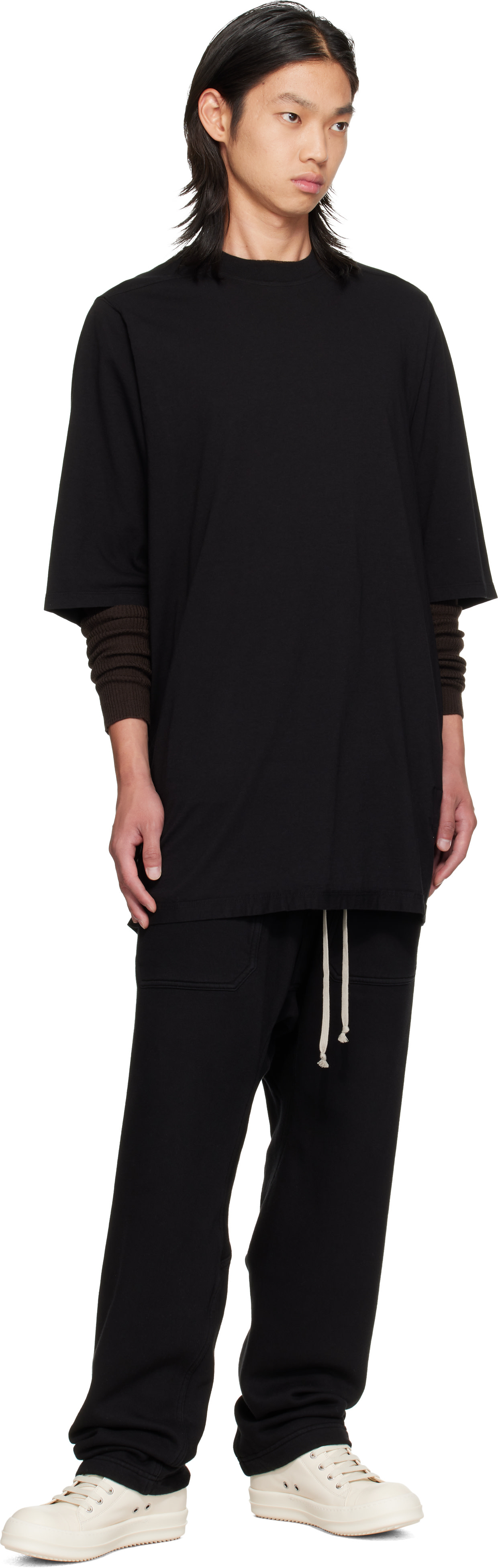Rick Owens DRKSHDW: ブラック Tower Classic ドローストリング カーゴ