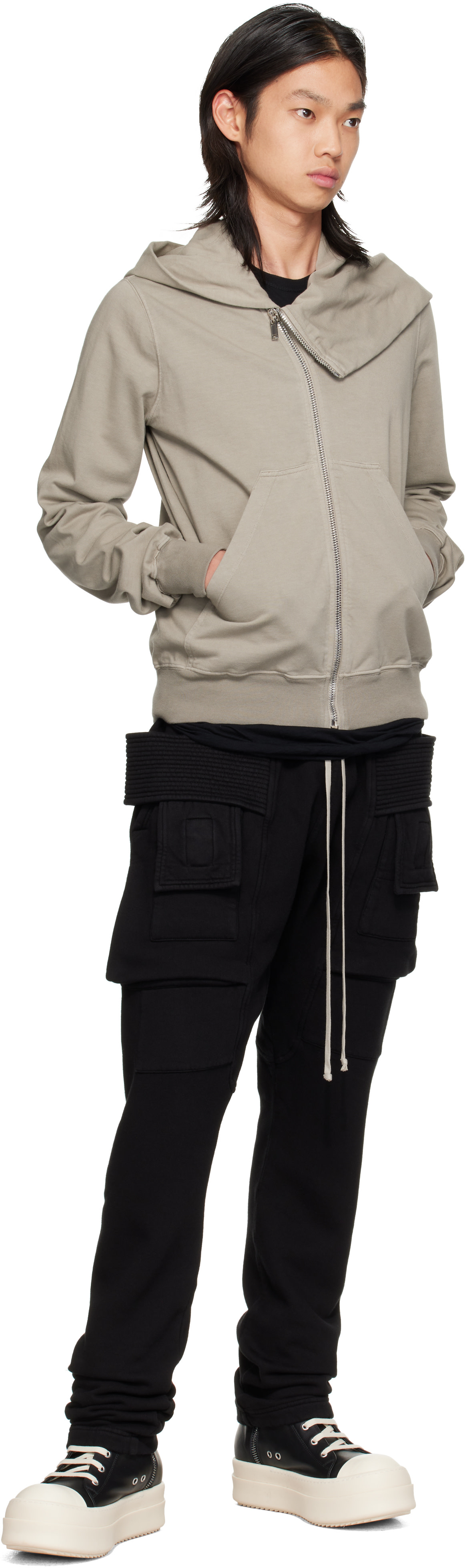 Rick Owens DRKSHDW - Black Tower Creatch Drawstring Cargo Pants