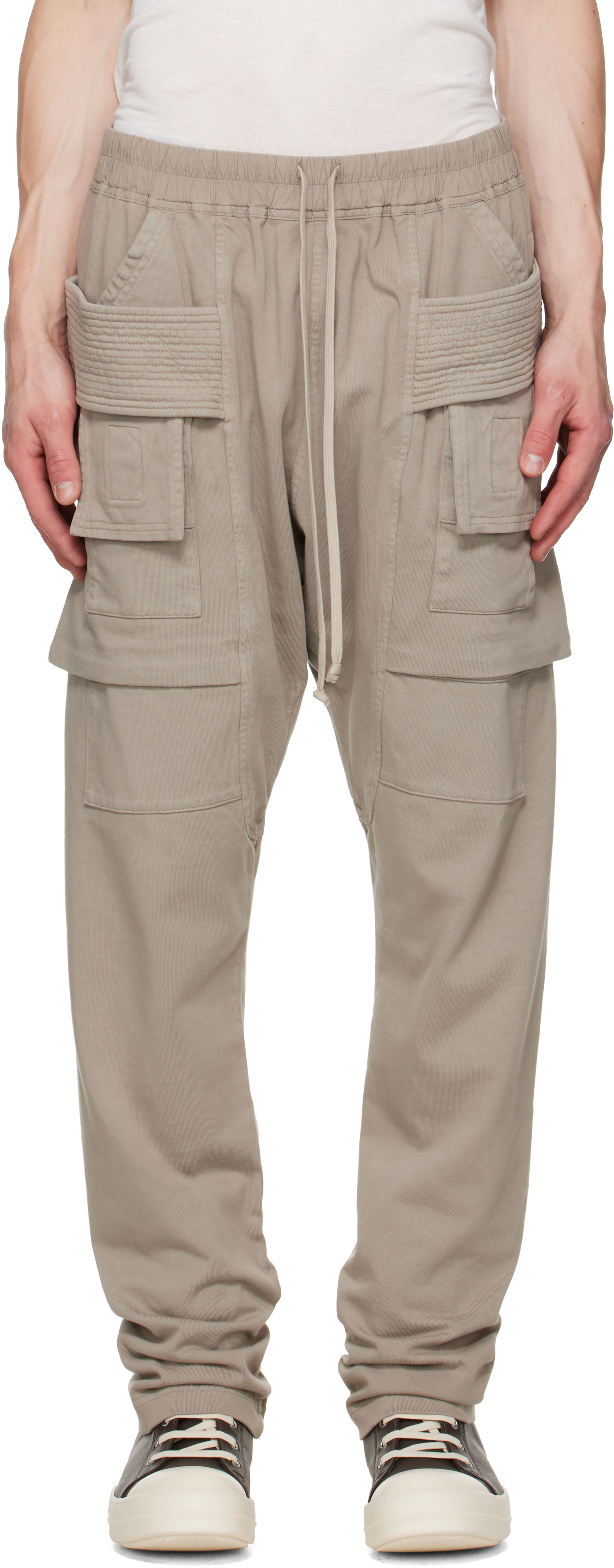 Rick Owens DRKSHDW - Gray Tower Creatch Cargo Drawstring Pants