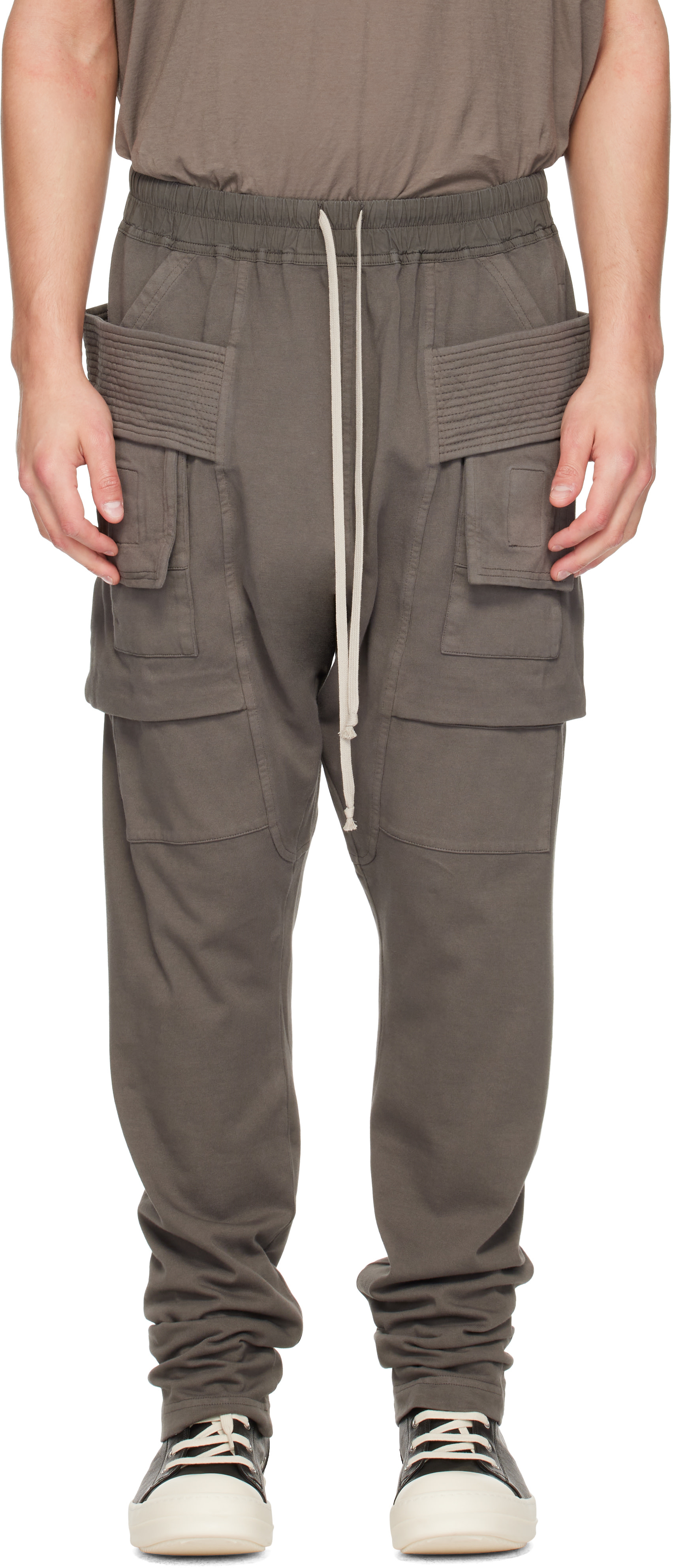 Rick Owens DRKSHDW - Gray Tower Creatch Drawstring Cargo Pants