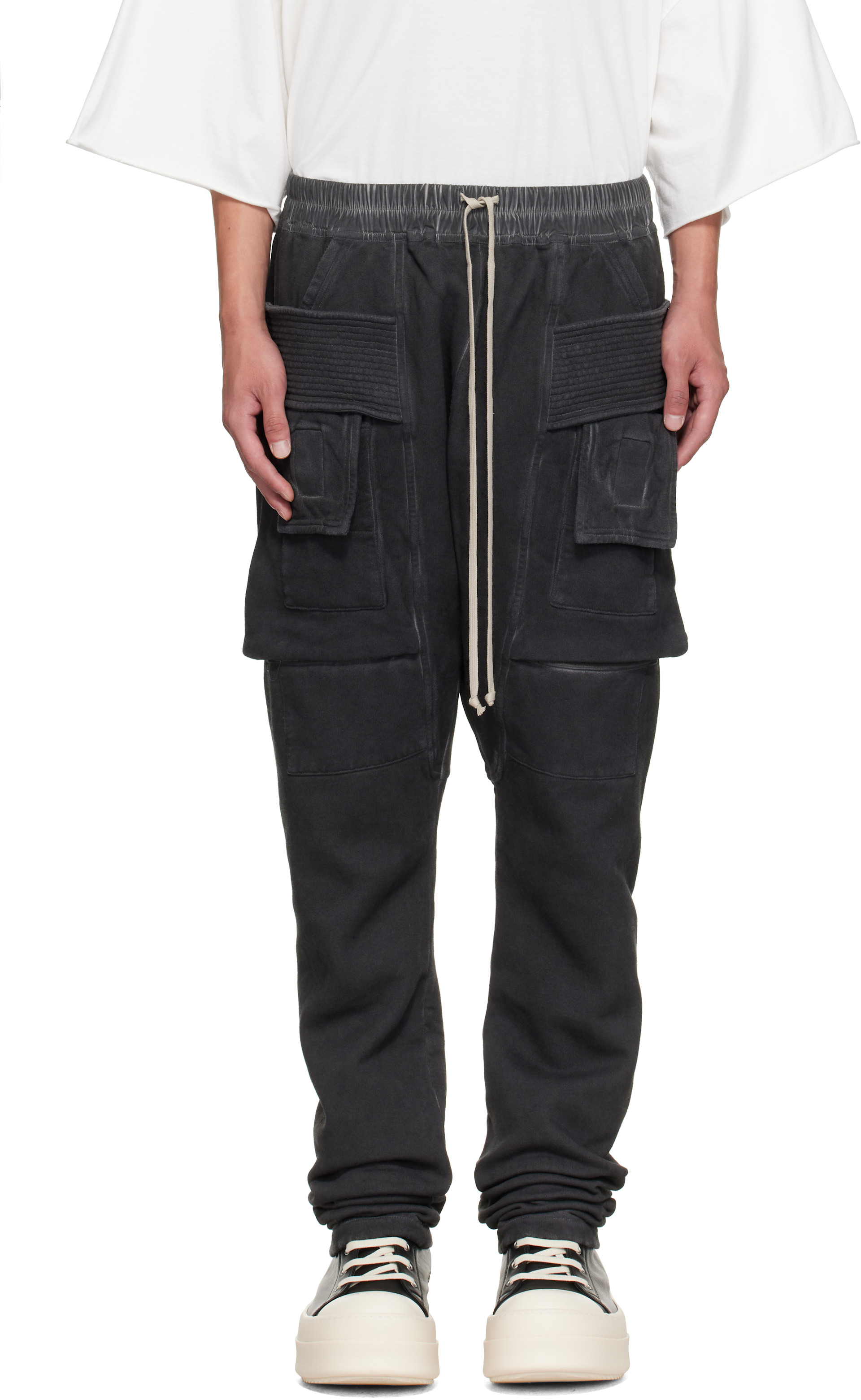 Rick Owens DRKSHDW - Gray Tower Creatch Drawstring Cargo Pants