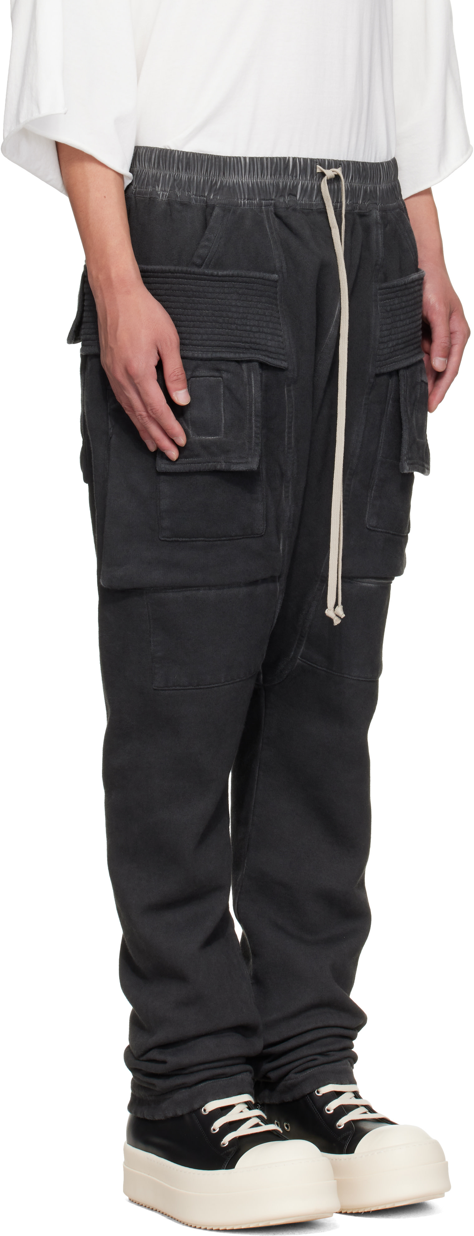 Rick Owens DRKSHDW - Gray Tower Creatch Drawstring Cargo Pants