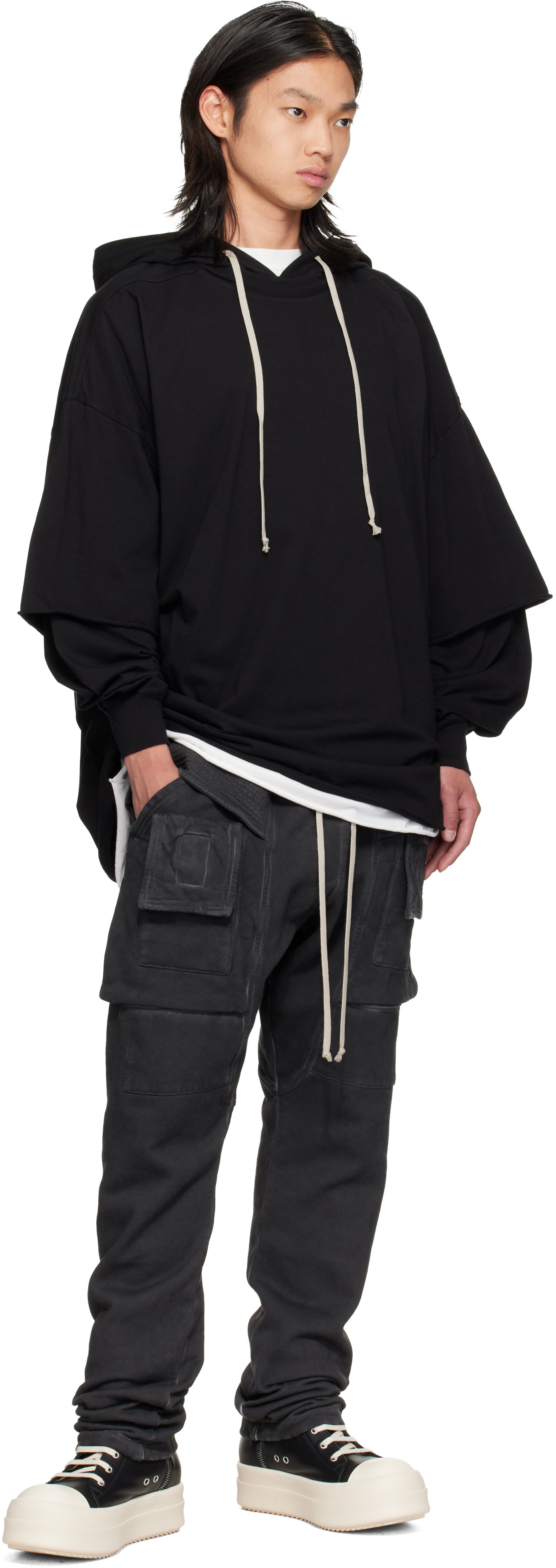 Rick Owens DRKSHDW - Gray Tower Creatch Drawstring Cargo Pants