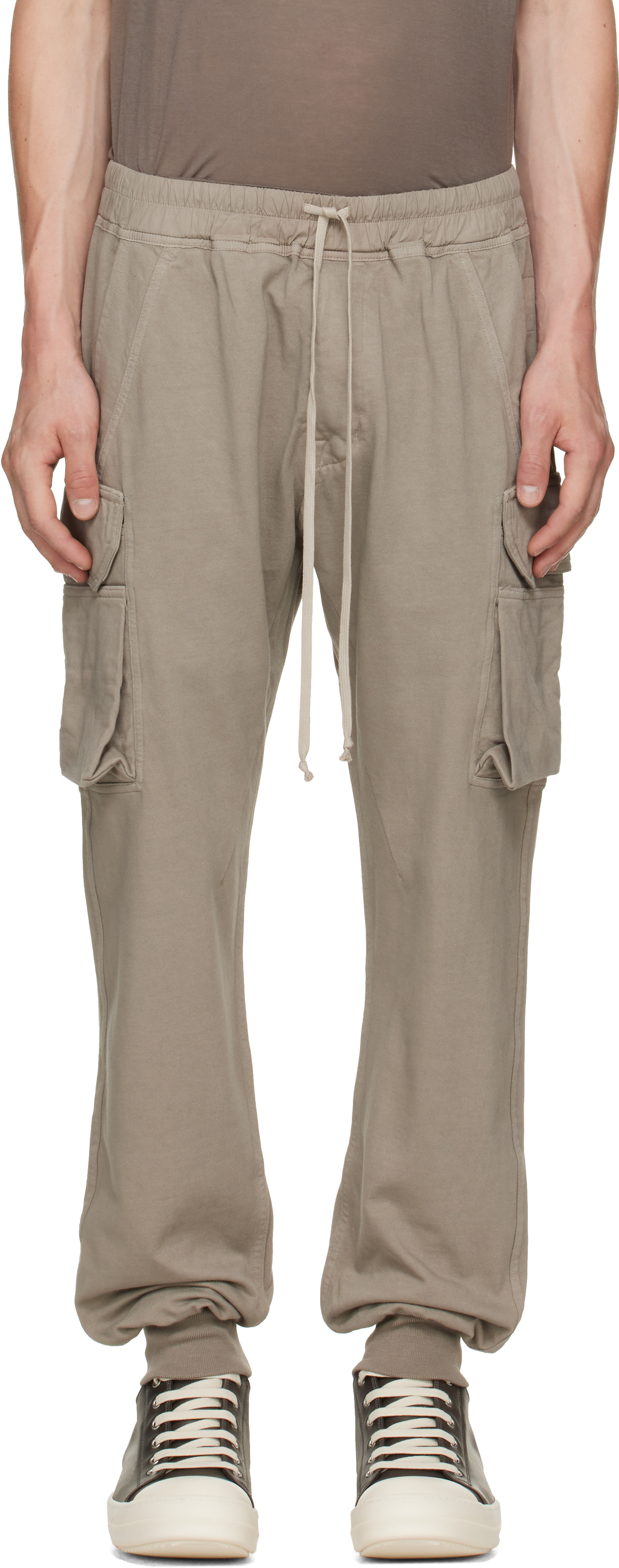 Rick Owens DRKSHDW: トープ Tower Mastodon Cut スウェットパンツ