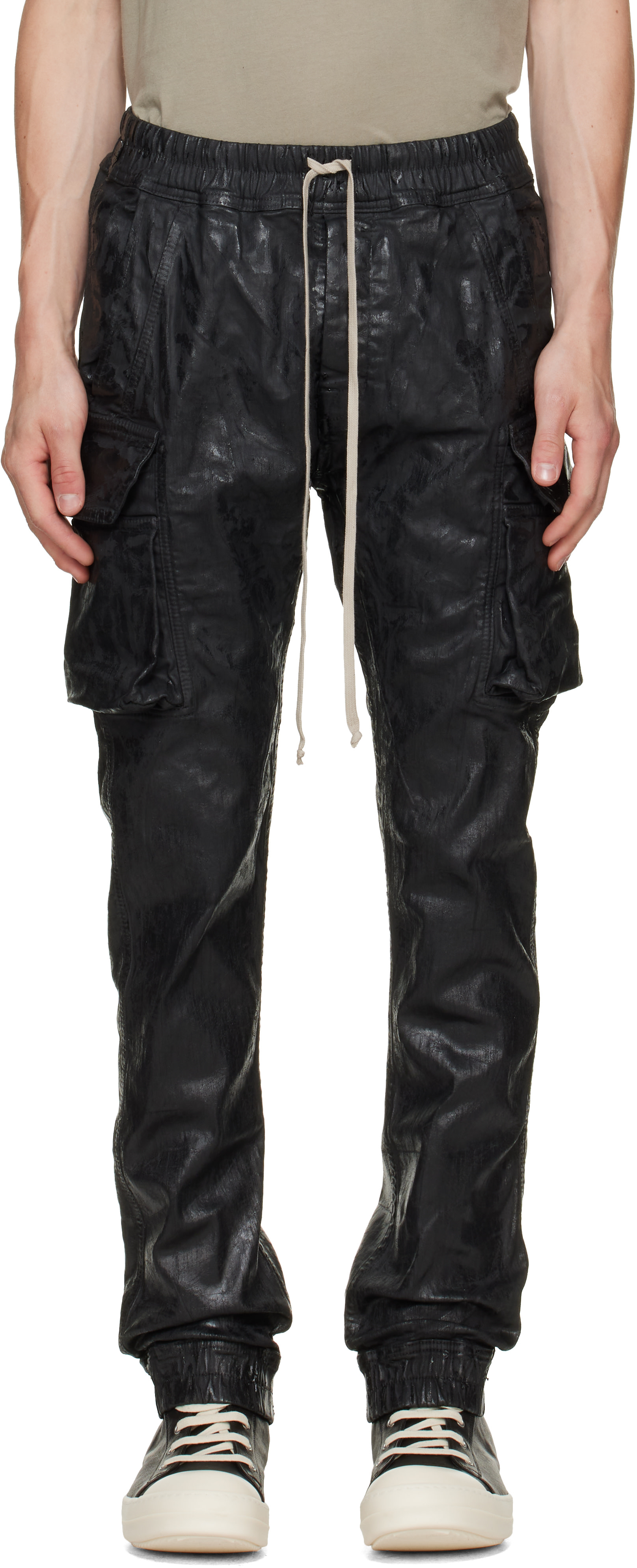 美品 21FW Rick Owens MASTDON CARGO 46 Rick Owens DRKSHDW: Black Tower Megacrust Mastodon Cut Cargo Pants