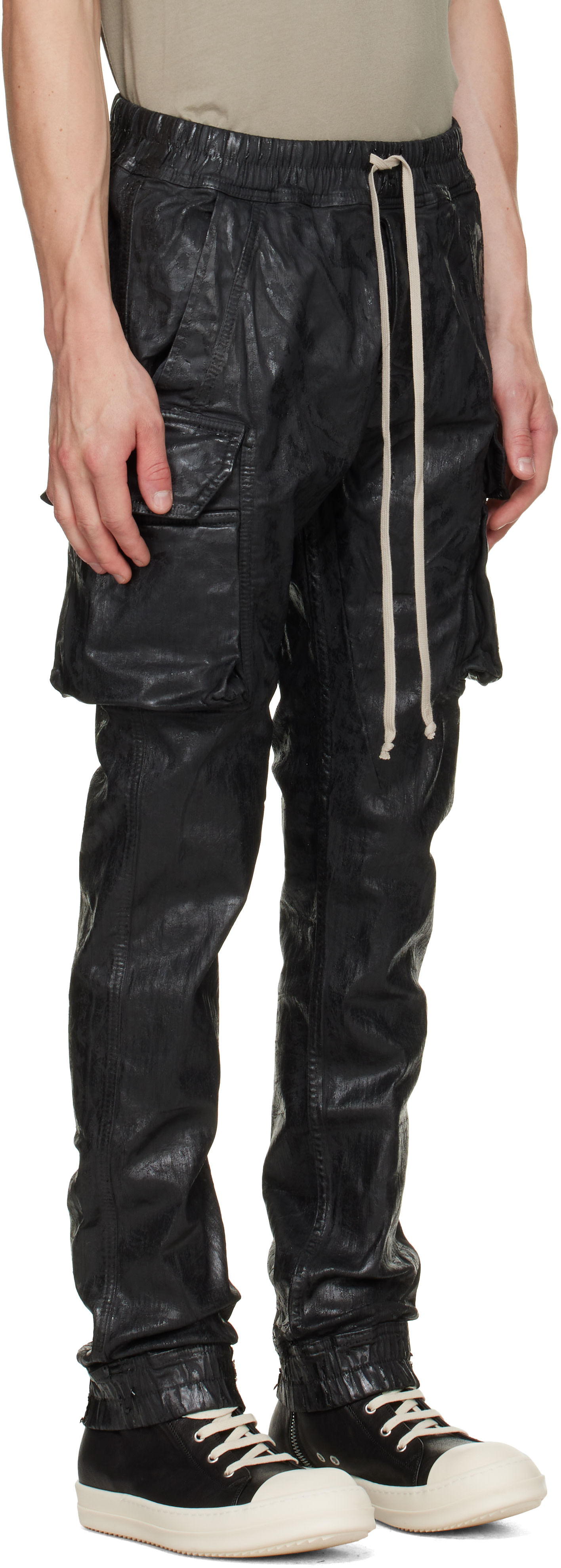 Rick Owens DRKSHDW: Black Tower Megacrust Mastodon Cut Cargo Pants