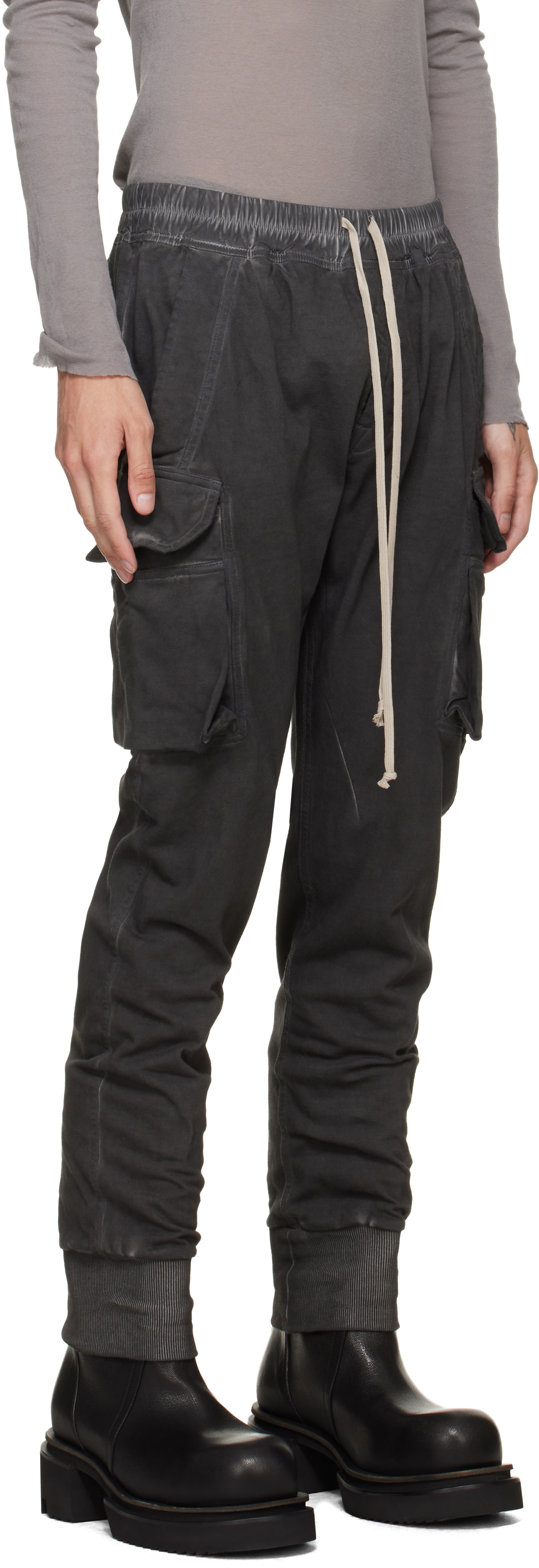 Rick Owens DRKSHDW: Black Tower Mastodon Cut Cargo Pants | SSENSE