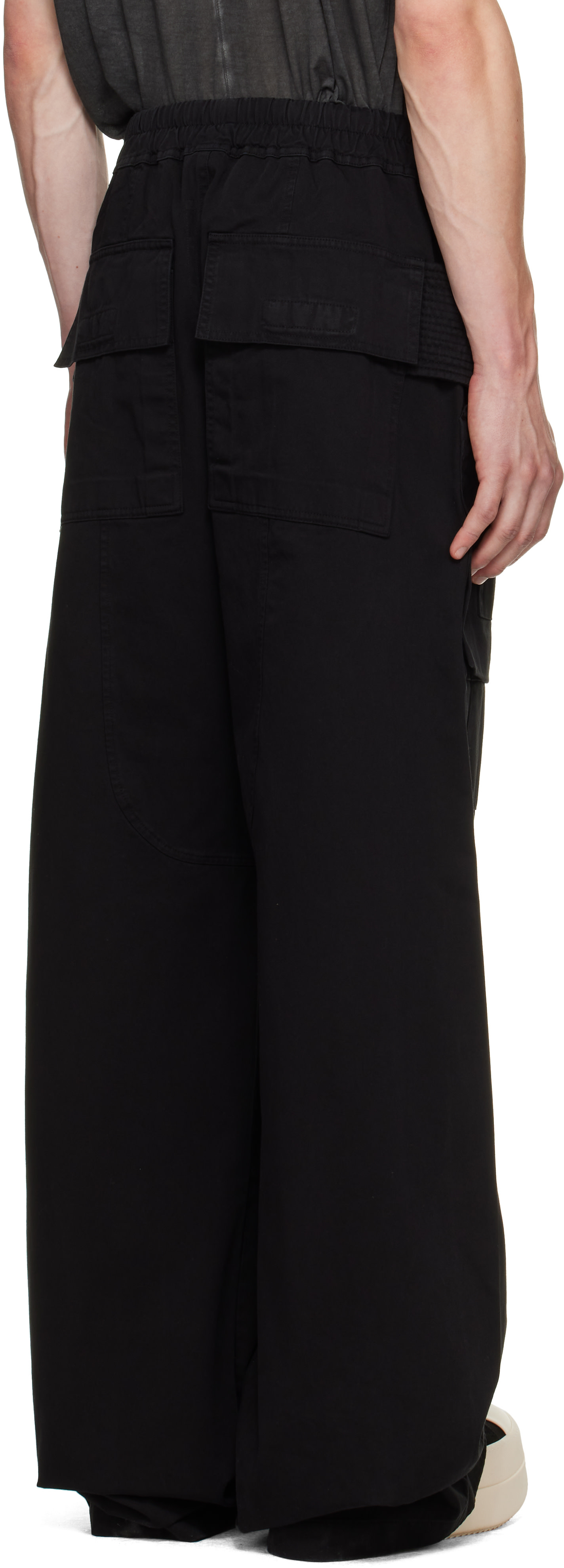 Rick Owens DRKSHDW - ブラック Tower Creatch Wide Cargo Drawstring パンツ