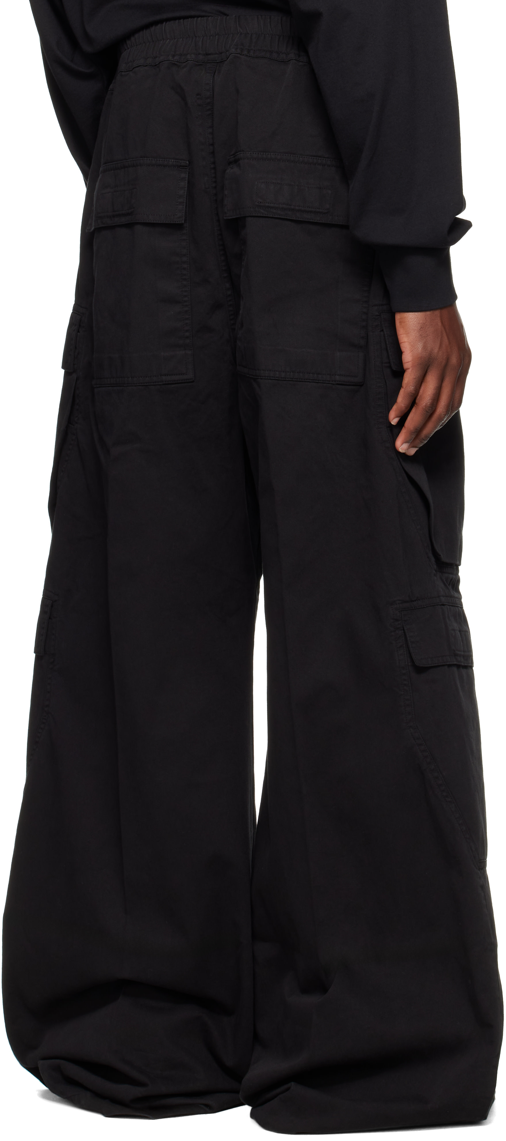 専用！20ss Rick Owens DRKSHDW ハイウエストパンツ Rick Owens DRKSHDW: Black Tower Double Jumbo Belas Cargo Pants