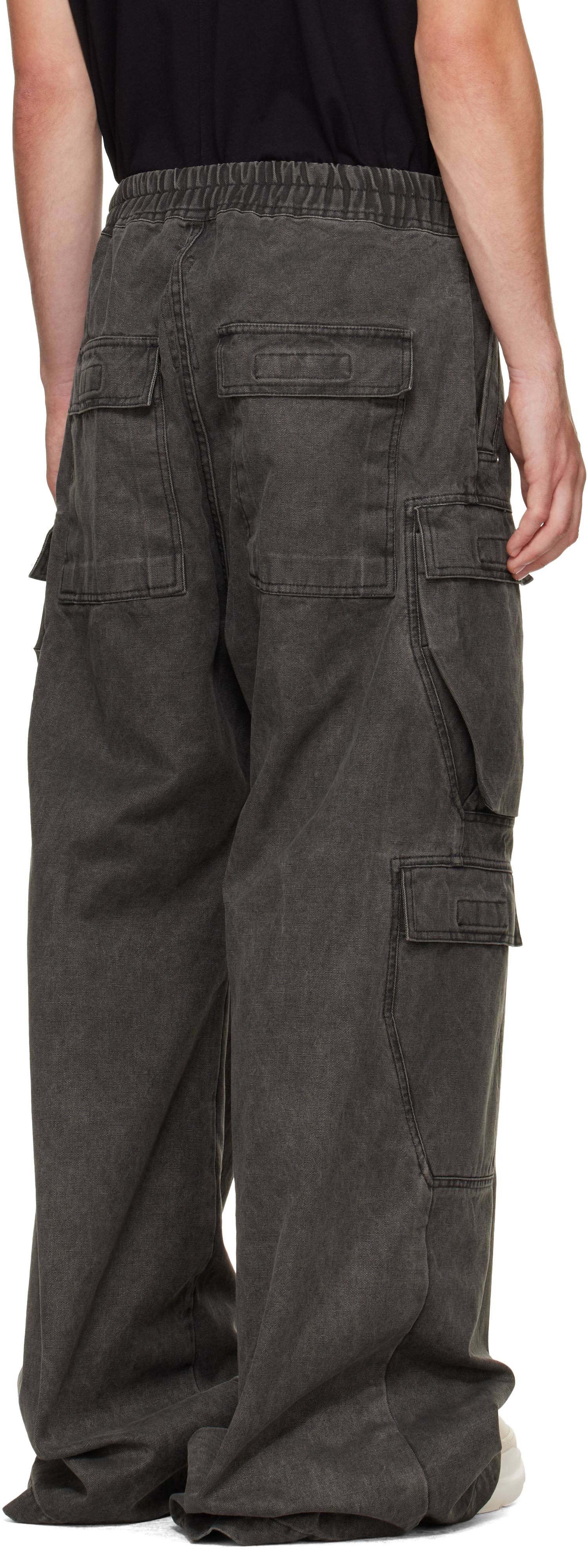 Rick Owens DRKSHDW: Gray Tower Double Cargo Jumbo Belas Pants