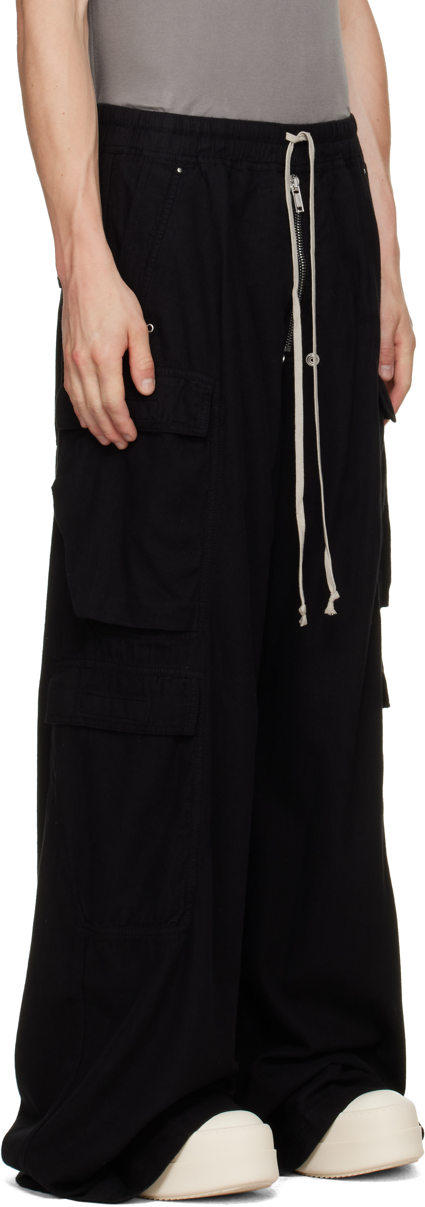 Rick Owens DRKSHDW: Black Tower Double Cargo Jumbo Bela Pants | SSENSE