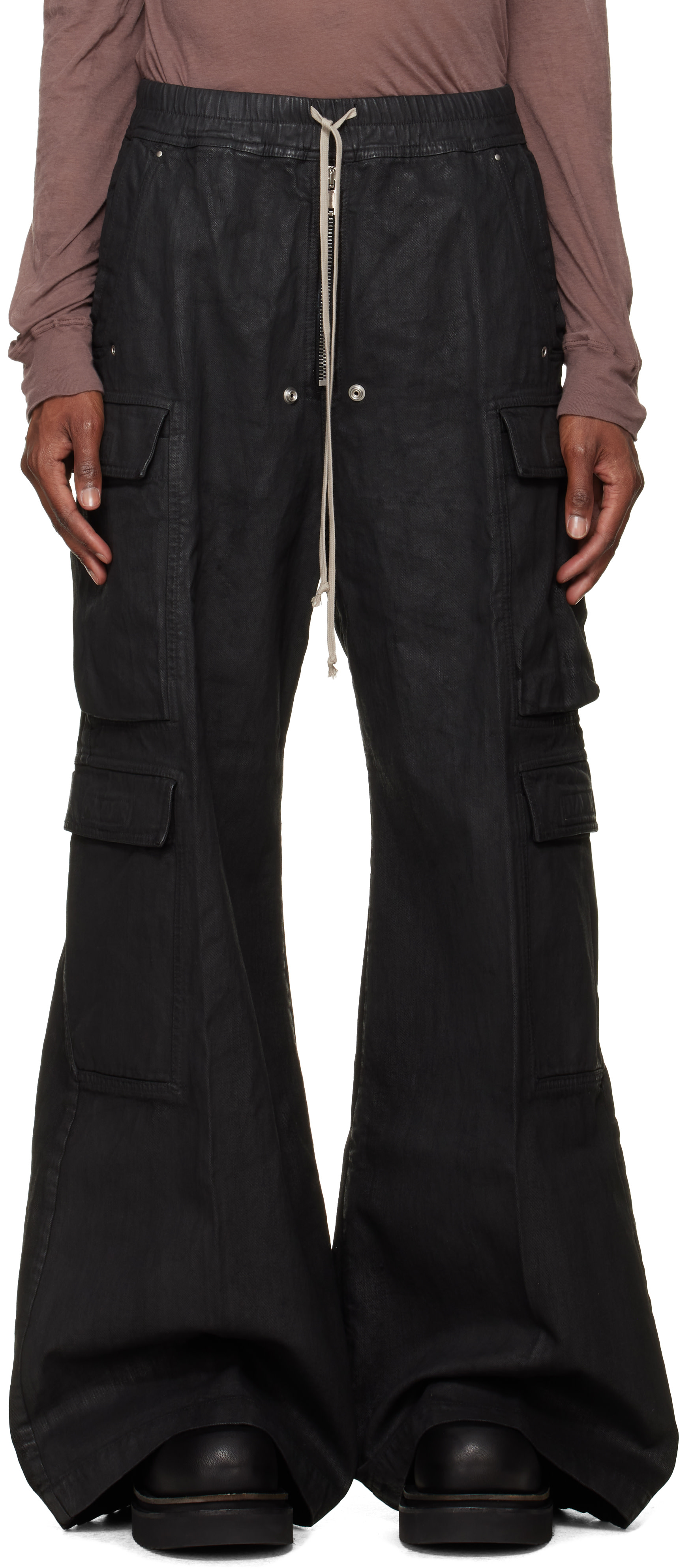 即発送可 Rick Owens Double Cargo Jumbo Belas Rick Owens DRKSHDW: ブラック Tower Double Cargo Jumbo Belas