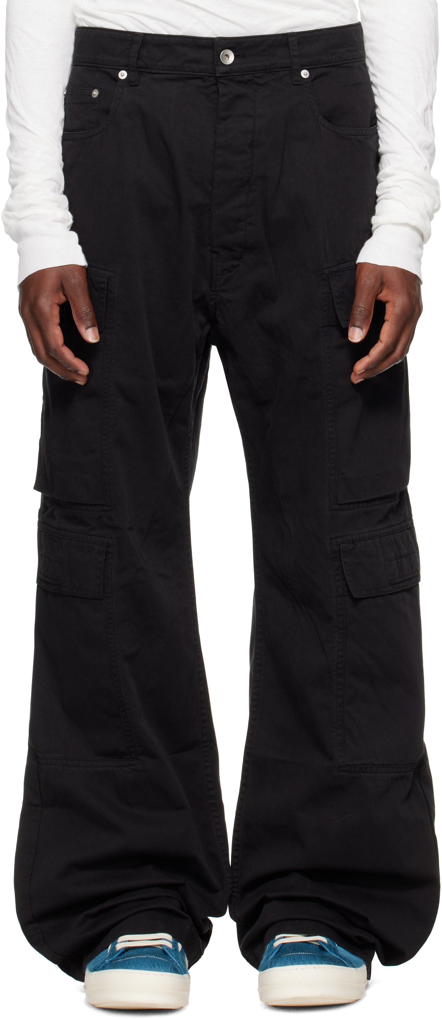 Rick Owens DRKSHDW - ブラック Tower Double カーゴジーンズ