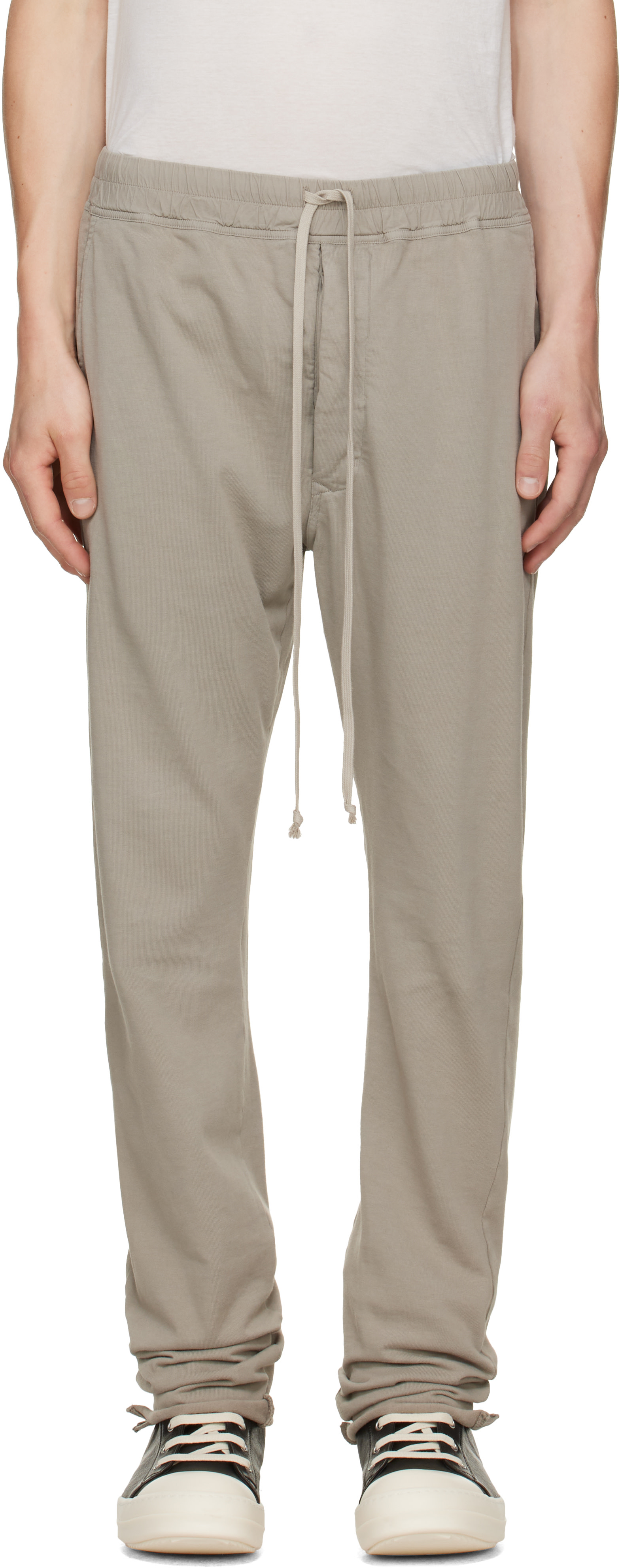 Rick Owens DRKSHDW: Taupe Tower Berlin Drawstring Sweatpants | SSENSE