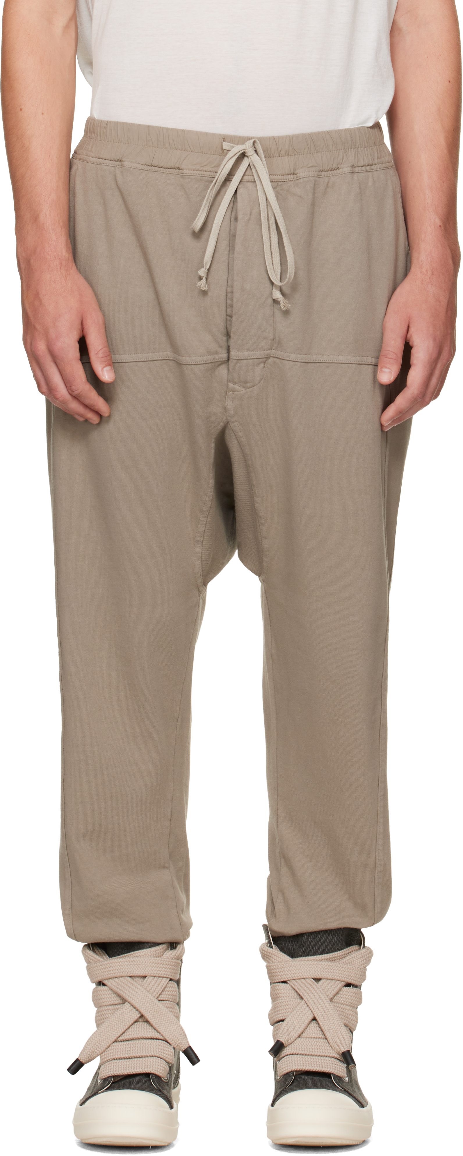 Rick Owens DRKSHDW - Beige Tower Drawstring Sweatpants