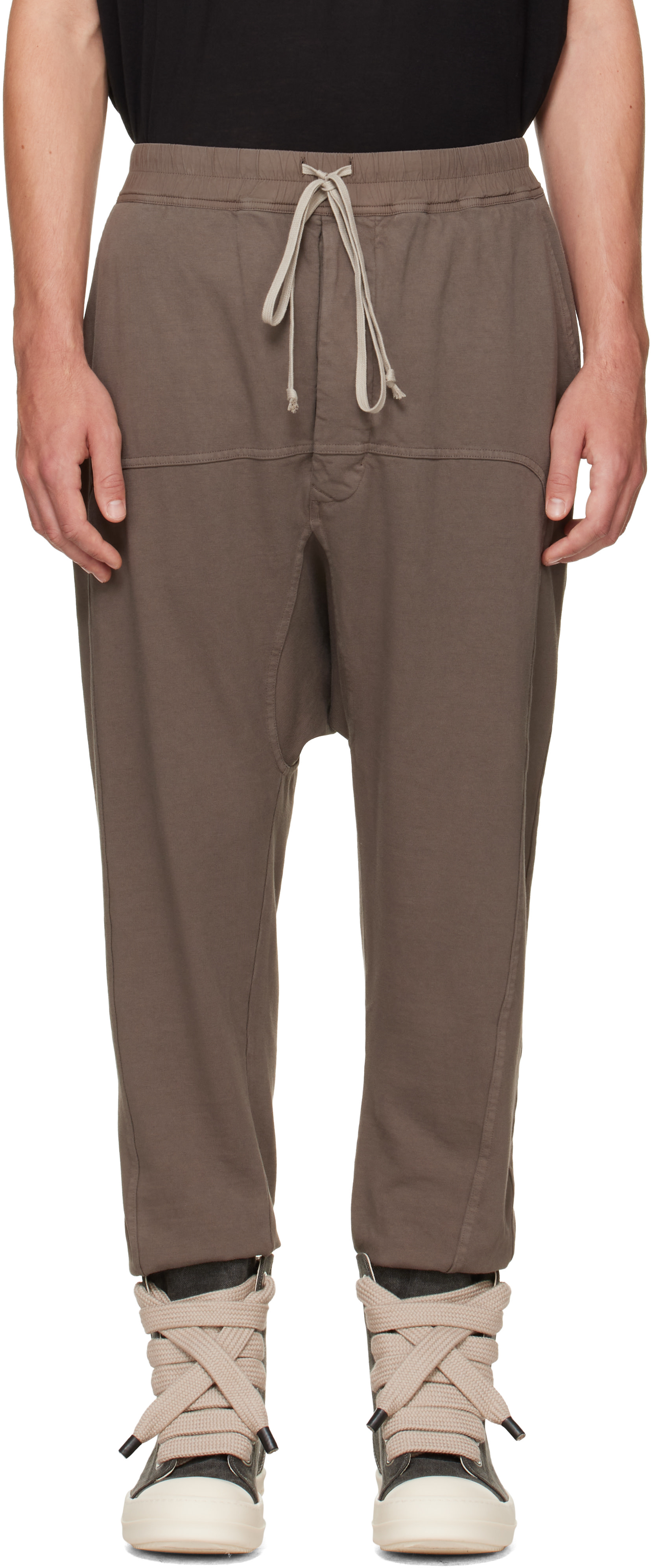 Rick Owens DRKSHDW - ブラウン Tower Prisoner Drawstring スウェットパンツ