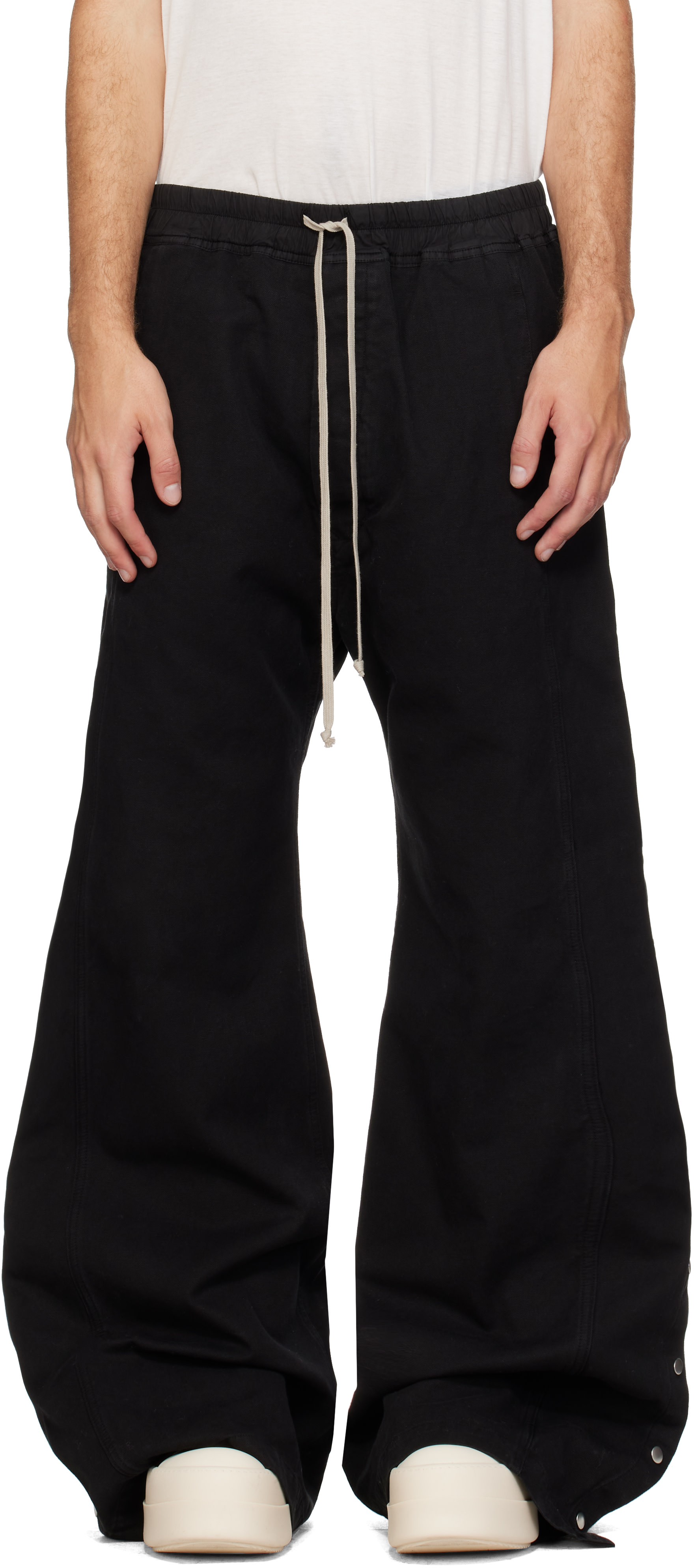 Rick Owens DRKSHDW: Black Tower Wide Pusher Trousers | SSENSE