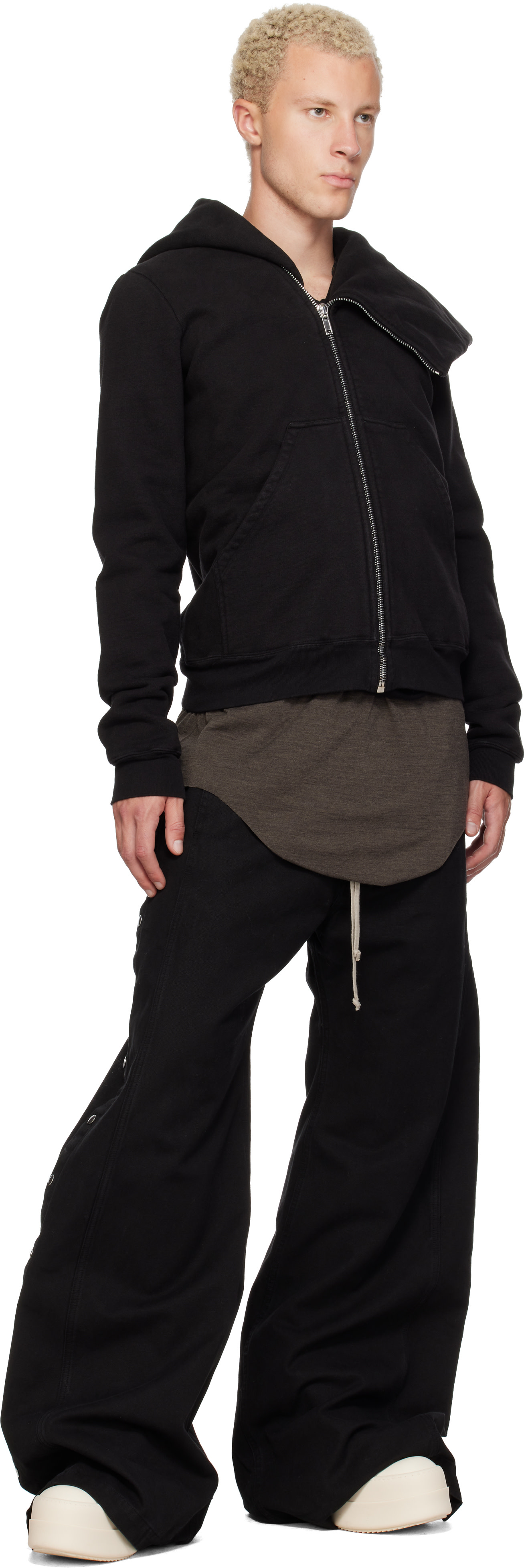 Rick Owens DRKSHDW: Black Tower Wide Pusher Trousers | SSENSE