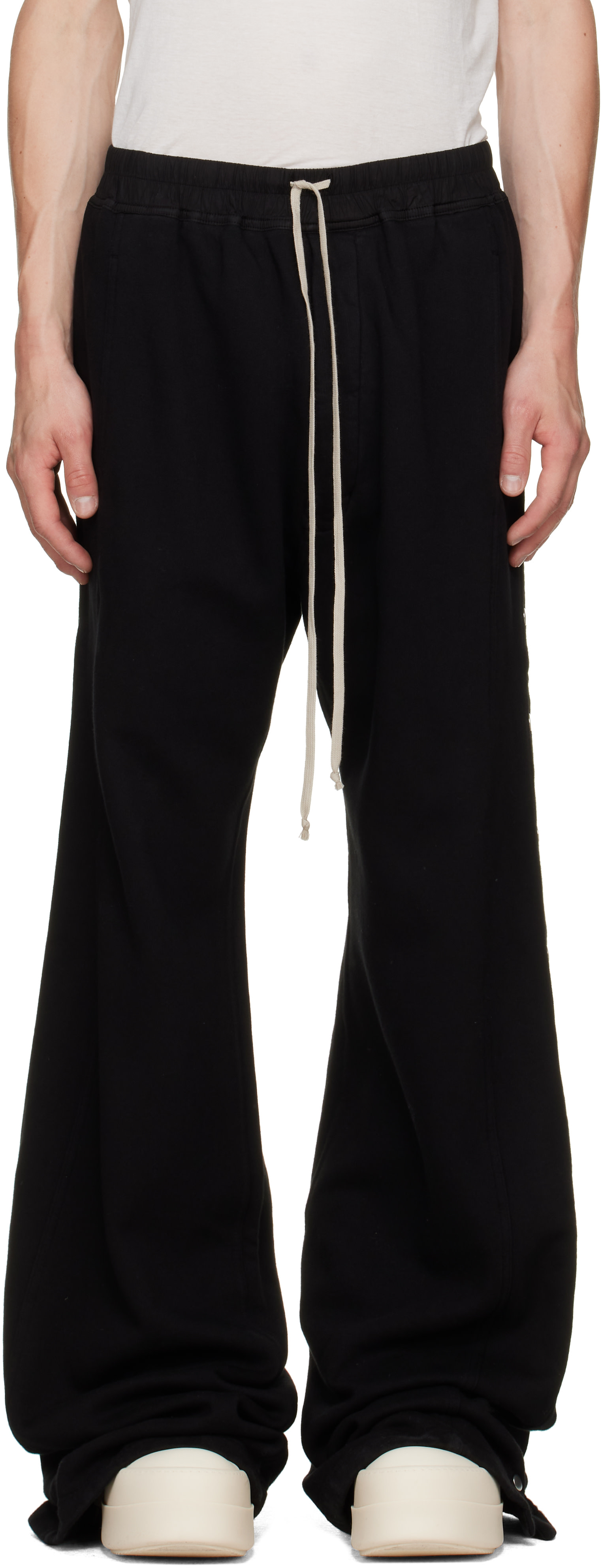 Rick Owens DRKSHDW: ブラック Tower Wide Pusher スウェットパンツ