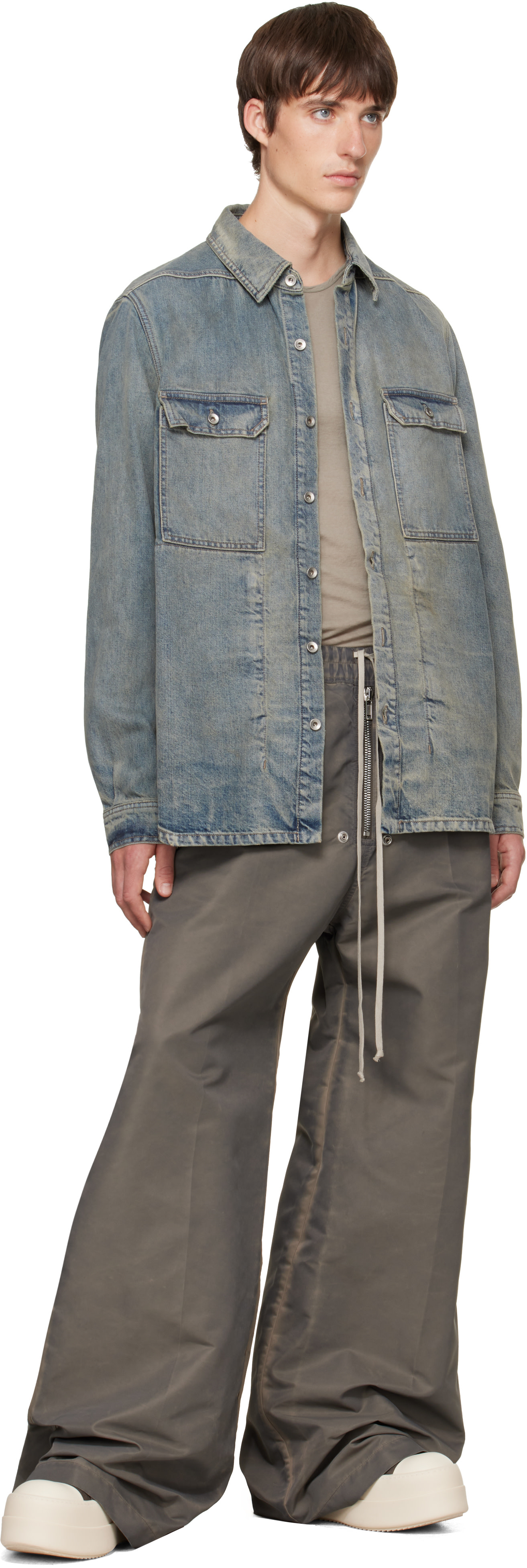 Rick Owens DRKSHDW: Gray Tower Geth Belas Trousers | SSENSE